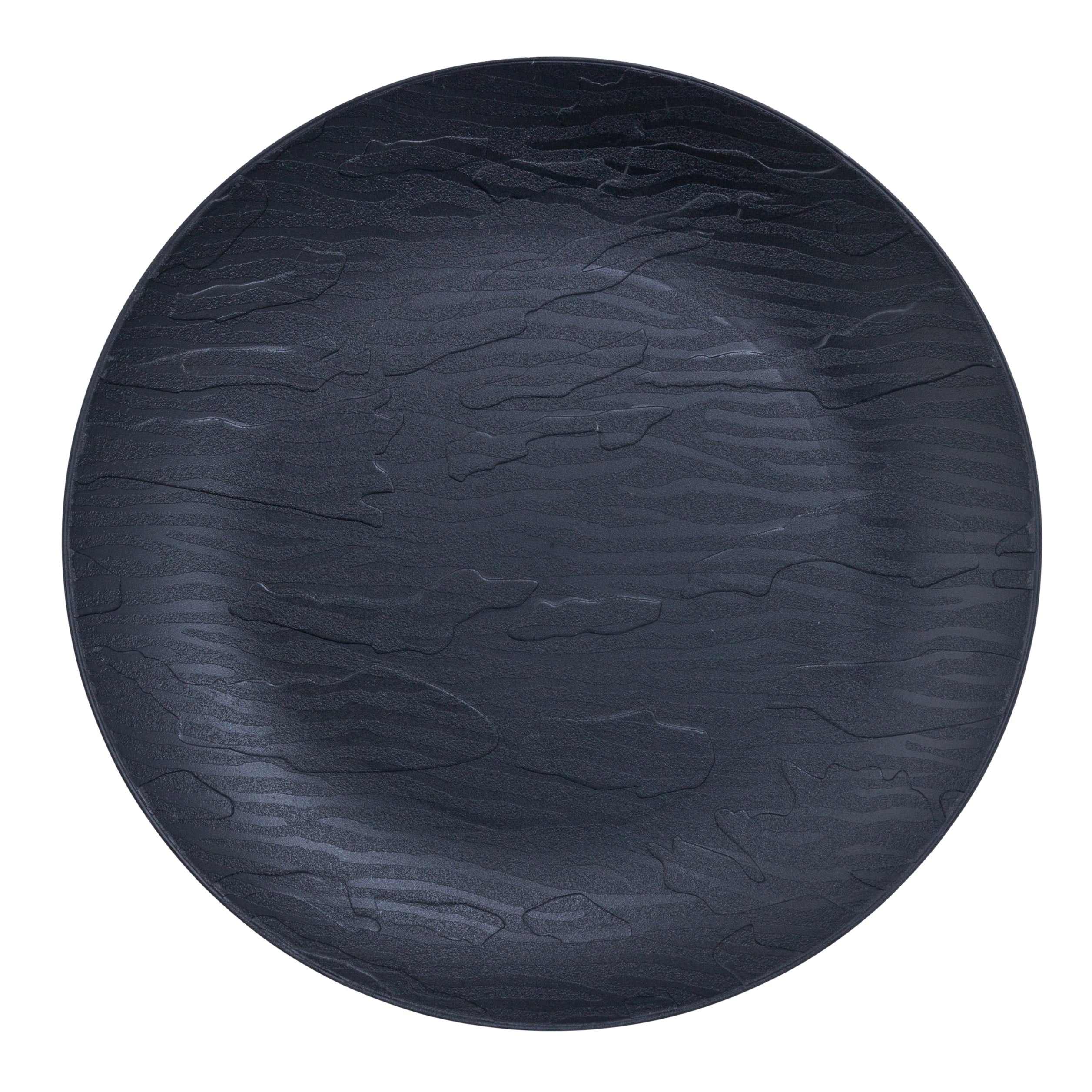 40-Piece Black Round Plastic Dinnerware Set - 20 Servings - Durable & Elegant Mahogany Color - Perfect for Parties, Picnics, BBQs, and Outdoor Dining