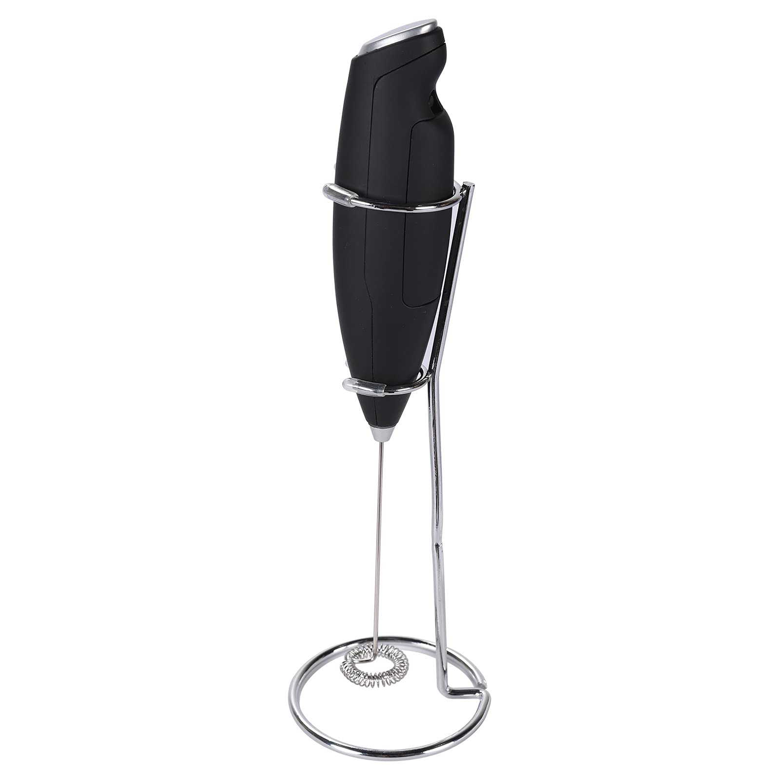 Original Georrcvad Milk Frother Handheld with Stand - Automatic Electric Foam Maker & Whisk Mixer for Coffee, Lattes, Cappuccino & Hot Chocolate (Black) - Perfect for Home, Office & Coffee Shops