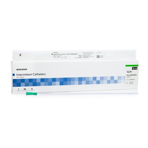 McKesson 16 Inch Uncoated Urethral Catheter Coude Tip - Sterile Medical Catheter for Men & Women - Available in Various Sizes (5/6/8/10/12/14/16/18/20/22/24 Fr) - Ideal for Hospital, Home Care & Urinary Drainage