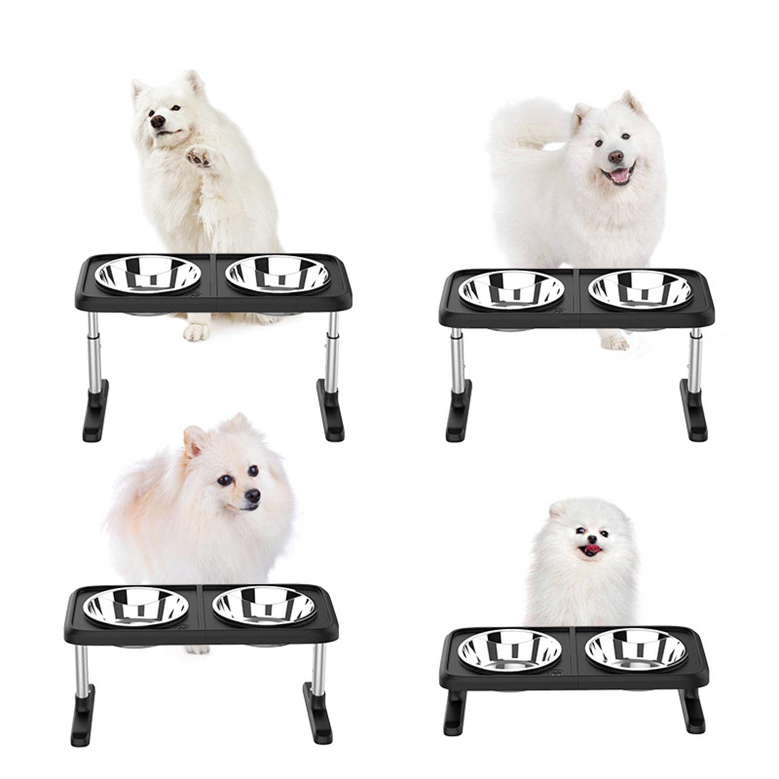 Enakshi Elevated Dog Bowls - Adjustable 1.8L Non-Slip Pet Food Bowls for Large & Small Dogs | Raised Feeder with Anti-Slip Feet | Perfect for Mealtime, Water & Wet Food | Durable Pet Supplies for Indoor & Outdoor Use