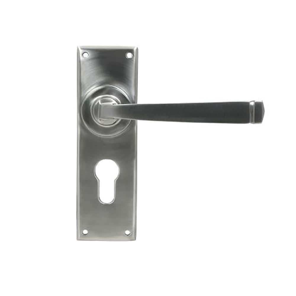 Premium Satin Stainless Steel Avon Euro Lever Door Handles - Modern & Secure Entryway Hardware for Homes & Offices