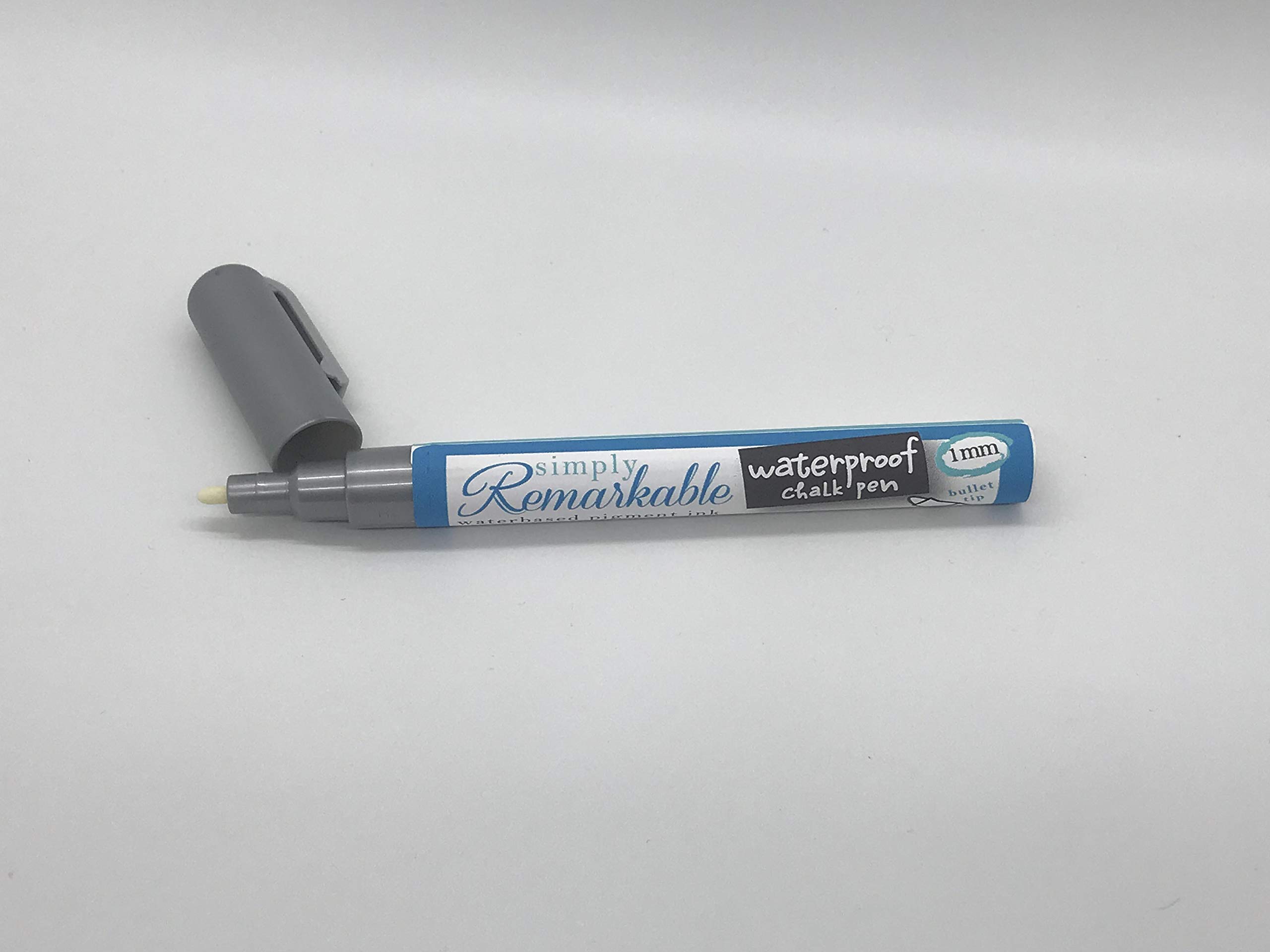 Simply Remarkable 1mm Fine Tip Silver Liquid Chalk Marker - Waterproof Chalk Pen for Writing & Drawing Custom Labels, Tags, Signs - Perfect for Glass, Blackboards, Windows & DIY Crafts