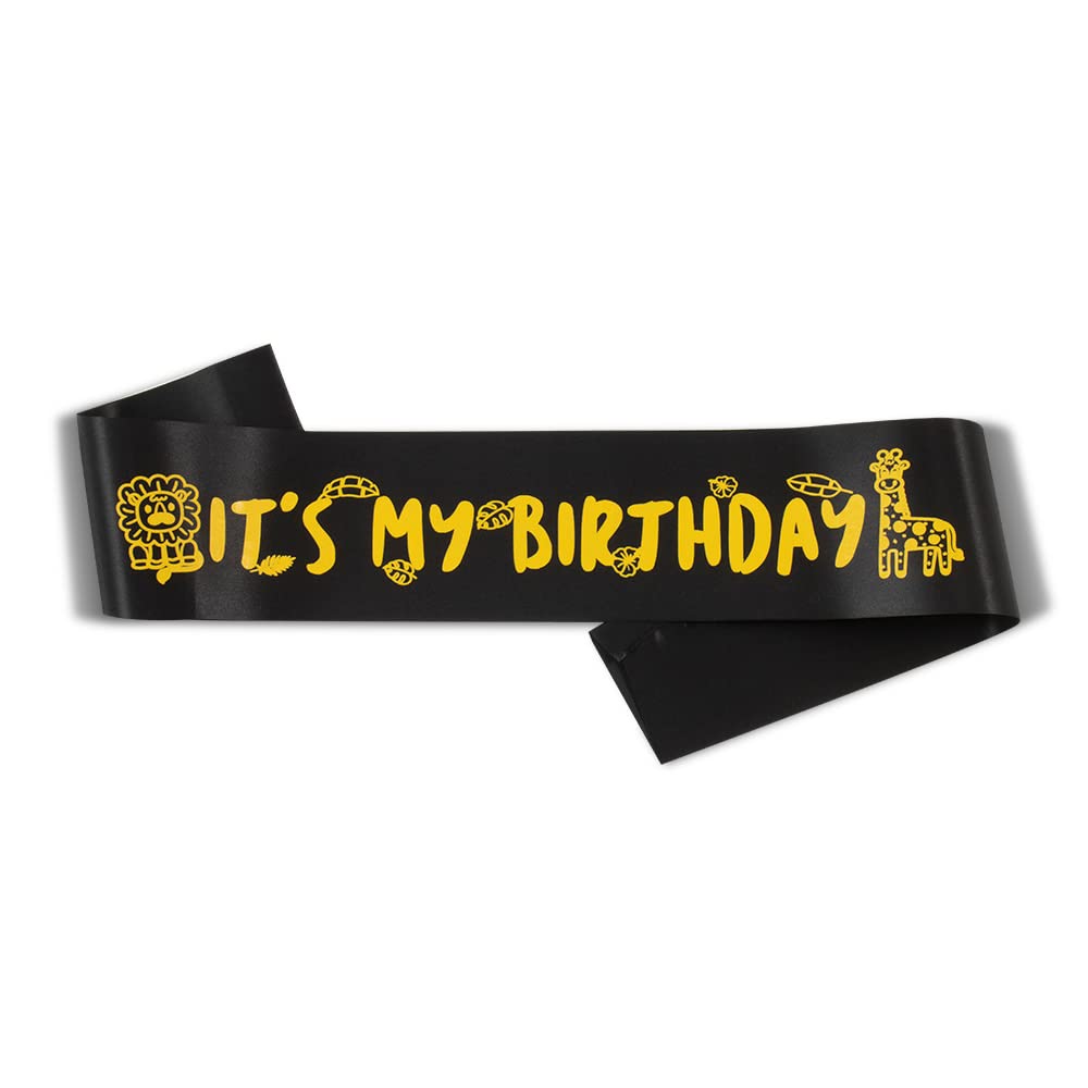 My Birthday Sash - Jungle Theme Party Decoration for Birthday Boy & Girl - Fun Birthday Party Favors & Gifts - Perfect for Jungle Themed Birthday Celebrations, Baby Showers & Special Events