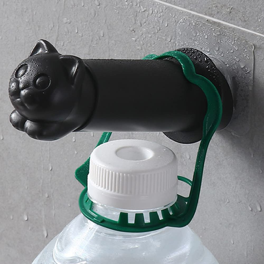 Cat-Themed Adhesive Wall Mount Toilet Paper Holder - White Kitchen & Bathroom Tissue Roll Hanger - Perfect for Small Spaces, Apartments, and Pet-Friendly Homes