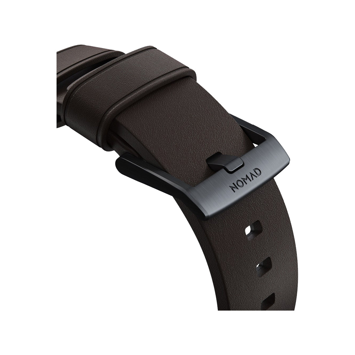 Nomad Active Band Pro 45mm / 49mm - Black Hard Case with Premium Brown Leather Strap | Compatible with Apple Watch for Sports & Everyday Wear