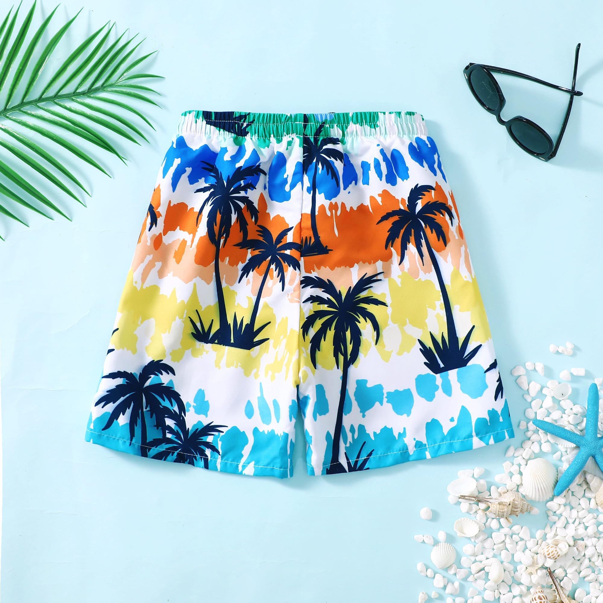 **Boys Swim Trunks with Compression Liner - Quick Dry Stretch Swim Shorts for Teens (Ages 5-16) - Perfect for Swimming, Beach, and Pool Activities**