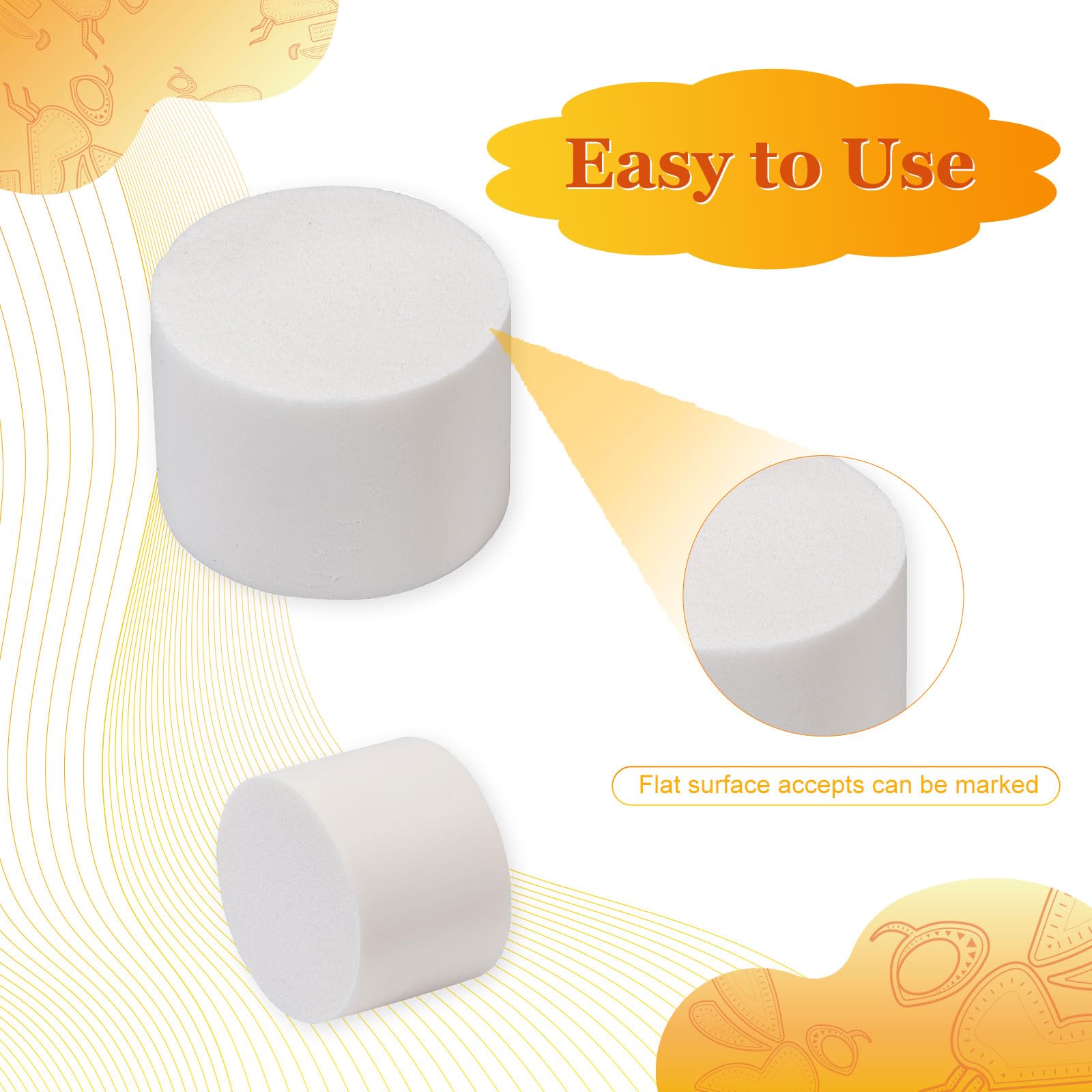 Biologix Autoclavable Drosophila Bottle Plugs - Dense Sponge Stoppers for Fruit Fly Culture (40x30mm, 500 Pack) | Ideal for Genetics Labs & Home Science Experiments
