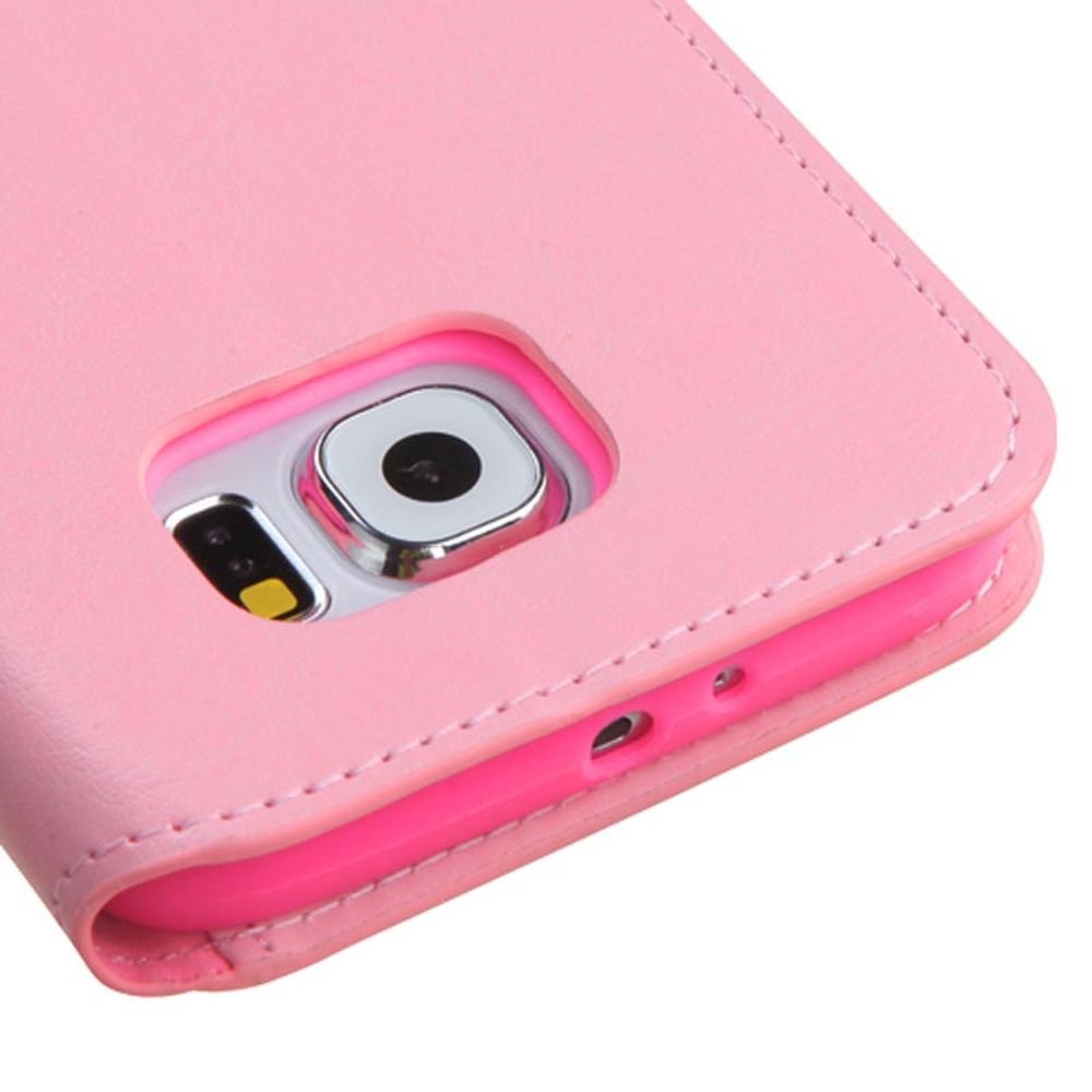 Samsung Galaxy S6 Wallet Case with Card Holder & Stand - Pink MyJacket Protective Cover for Credit Cards & Cash - Perfect for Work, Travel & Everyday Use