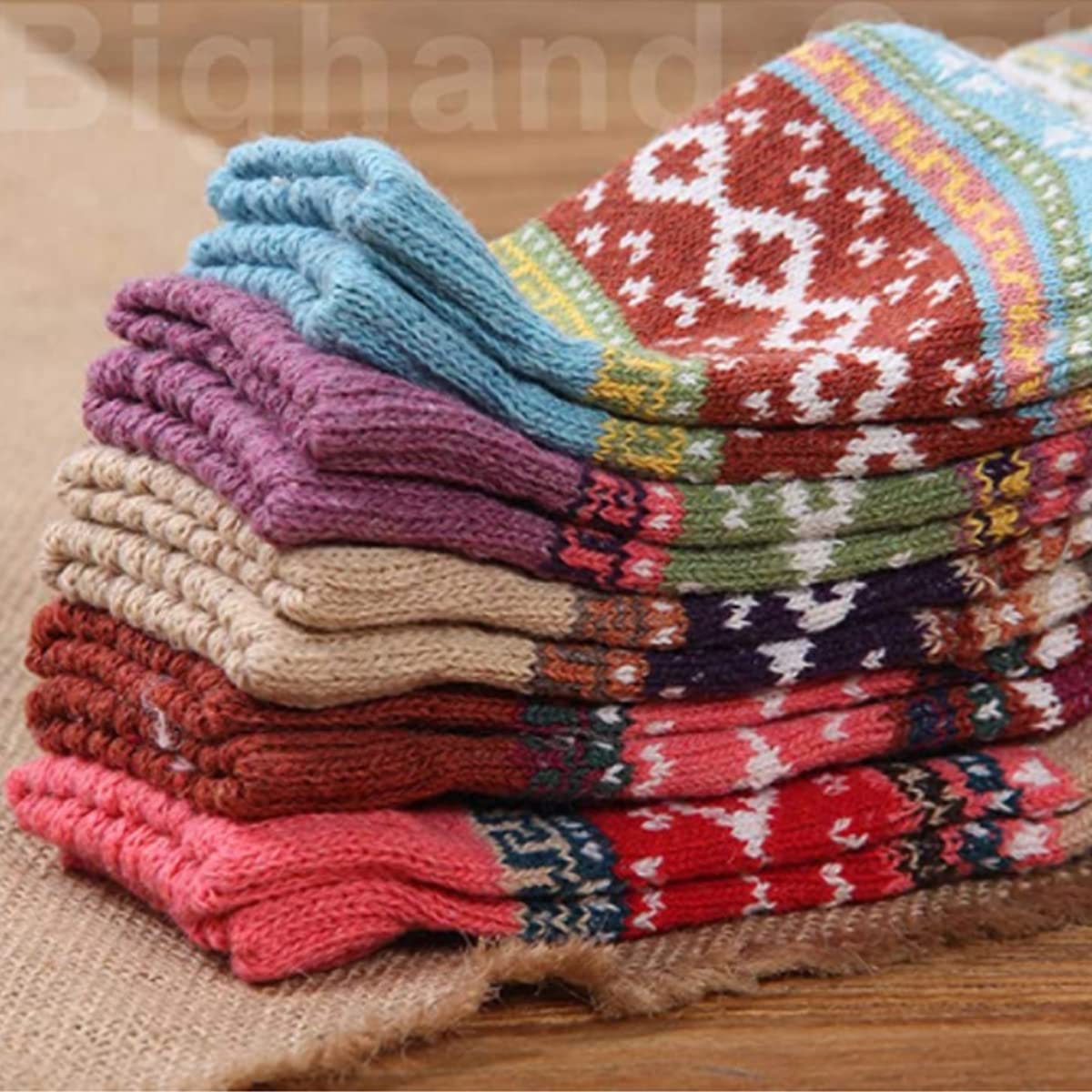 5 Pairs Women's Fluffy Thermal Wool Socks - Warm Knitted Winter Socks for Women | Cozy Gift Idea for Her | Perfect for Cold Weather, Home & Office Wear