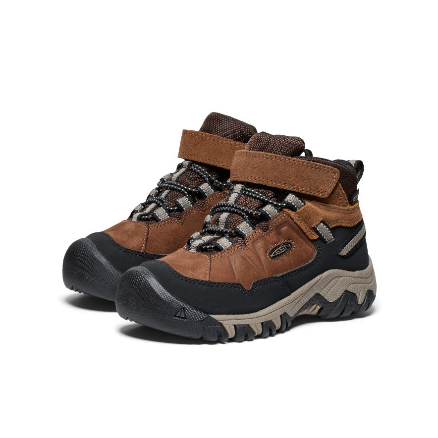 Little Kids' Targhee IV Waterproof Hiking Boots - Bison/Brindle Color | Durable Outdoor Shoes for Boys & Girls | Perfect for Trail Hiking, Camping & Wet Weather Adventures
