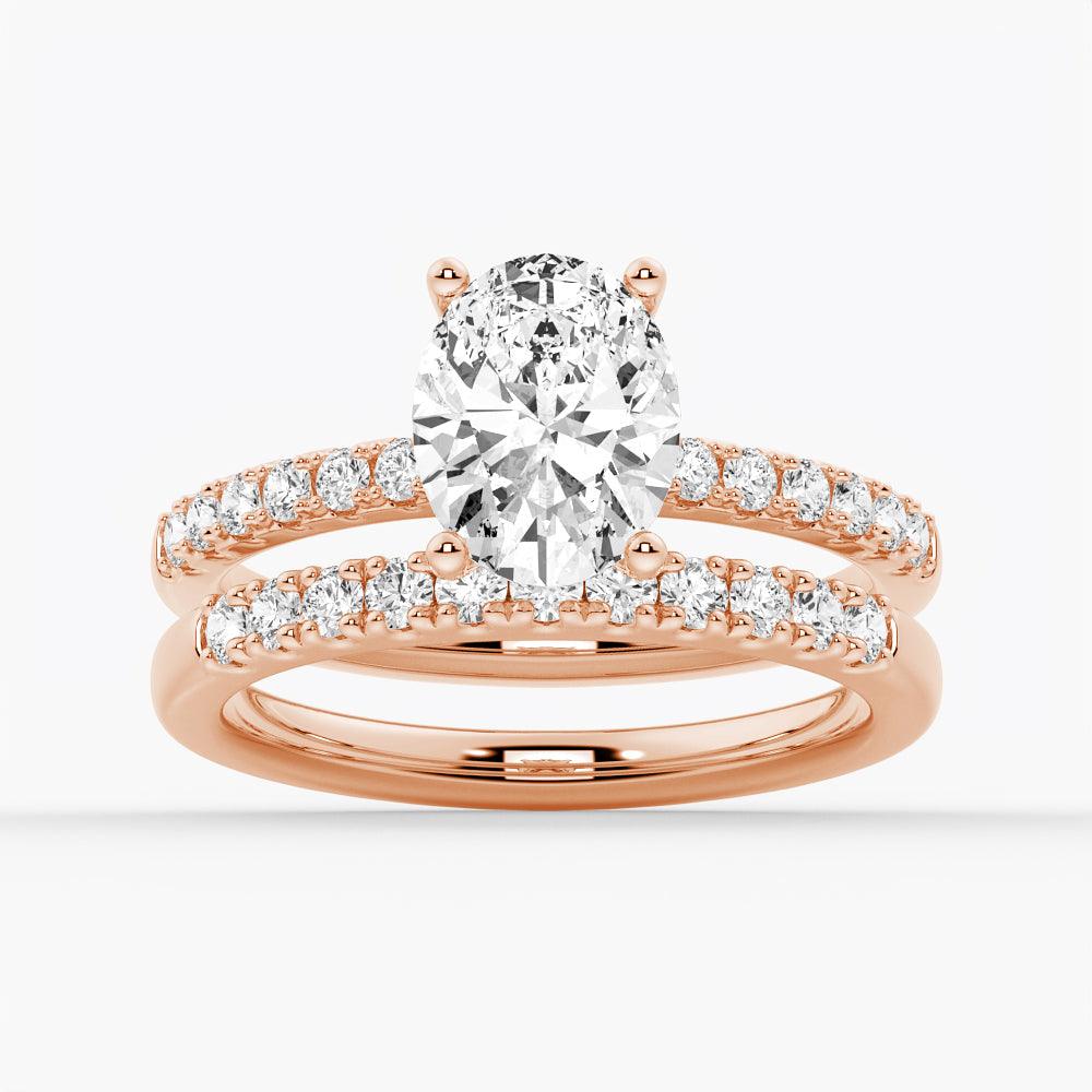 Petite Micropavé Oval Moissanite Engagement Ring - Dainty Wedding Band for Women, Promise Ring, Anniversary Gift - Perfect for Proposals, Bridal Jewelry & Special Occasions