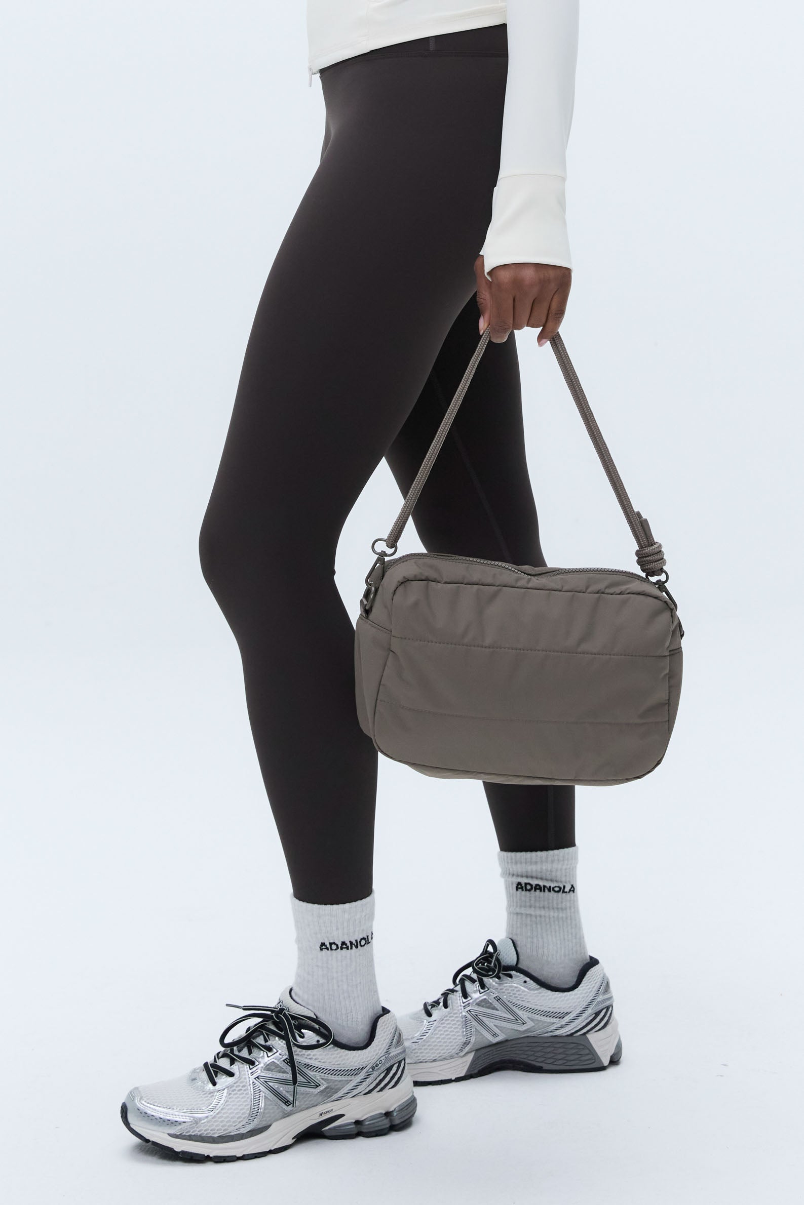 Stylish Branded Multi Strap Crossbody Bag in Taupe - Perfect for Work, Travel & Everyday Use