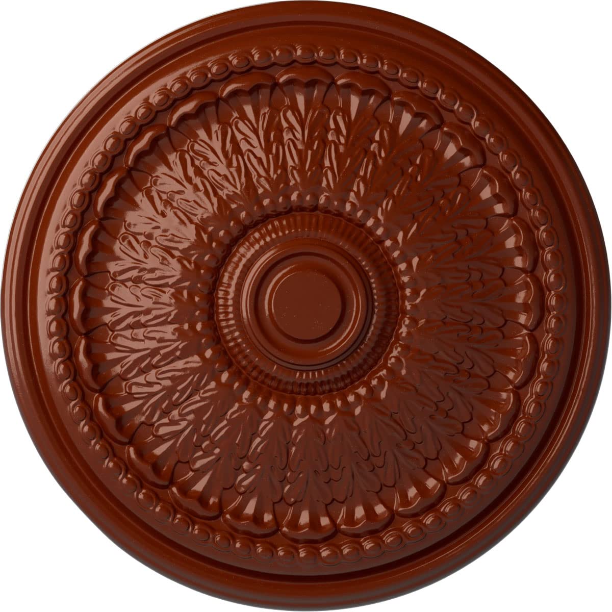 Ekena Millwork Brunswick Hand-Painted Firebrick Ceiling Medallion - Classic Decorative Ceiling Rose for Dining Room, Living Room & Bedroom