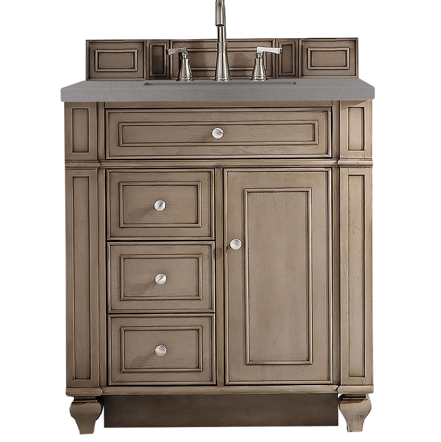 James Martin Vanities Bristol Collection 30-Inch Single Bathroom Vanity in Whitewashed Walnut with Countertop Options - Perfect for Modern Bathroom Remodeling and Home Renovation Projects