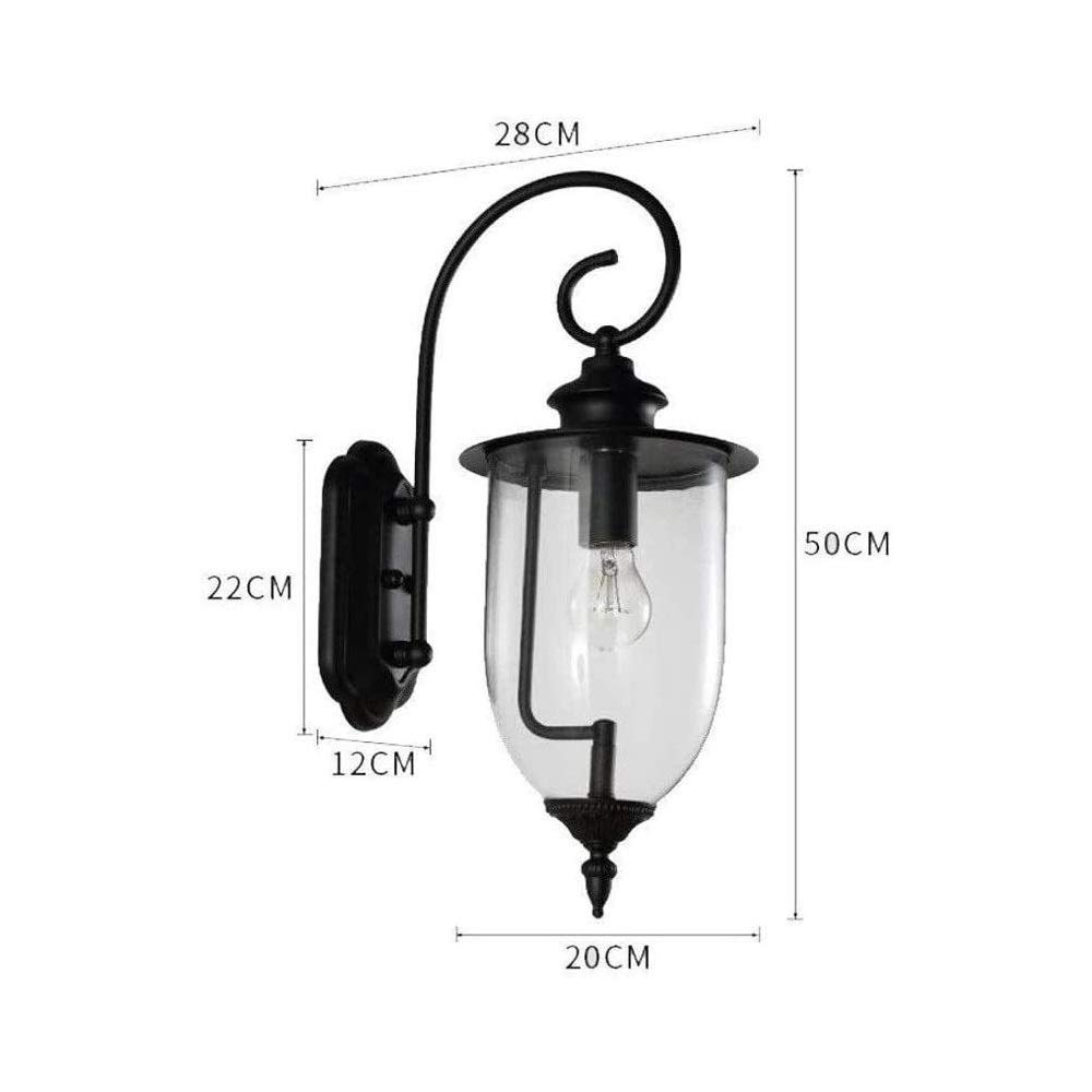 Industrial Retro Metal Wall Mounted Light - Waterproof Outdoor E27 Wall Lamp with Wrought Iron Cage Lampshade (Black) - Perfect for Bedroom, Kitchen, Garden, Bathroom & Patio Lighting Decor