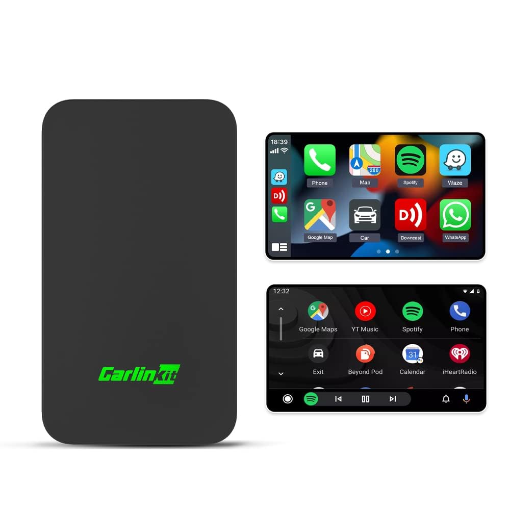 CarlinKit 5.0 Wireless CarPlay & Android Auto Adapter - Convert Wired to Wireless, Plug & Play, Auto Connect, No Delay, Online Update - Perfect for Tesla, BMW, Toyota, Honda & More (Model CPC200-2air)