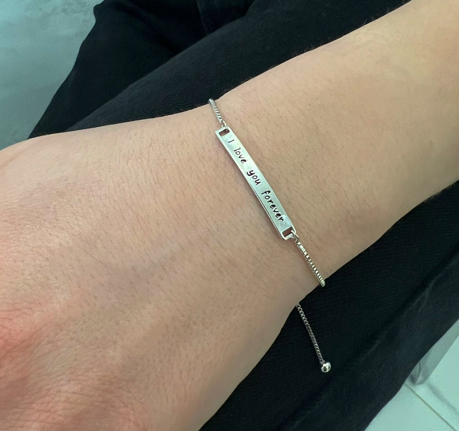 I Love You Forever Adjustable Bracelet - Romantic Couple Gift for Anniversary, Valentine's Day & Special Occasions - Perfect for Date Nights, Proposals & Expressing Love