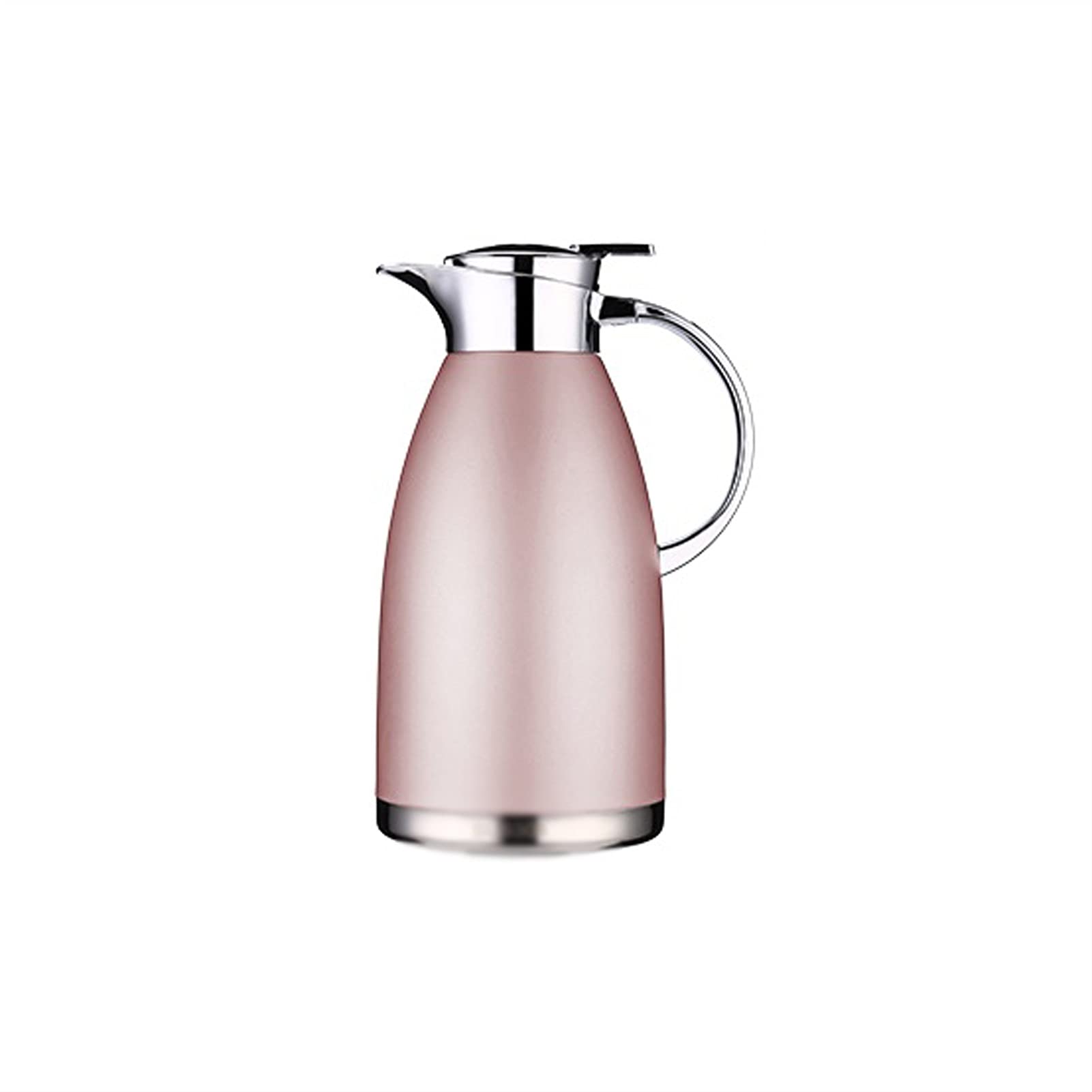 Stainless Steel Vacuum Insulated Thermal Carafe - 2.3L Large Heat Preservation Coffee Thermos Jug for Travel, Office & Outdoor - Pink Insulated Beverage Bottle Keeps Drinks Hot/Cold for Hours