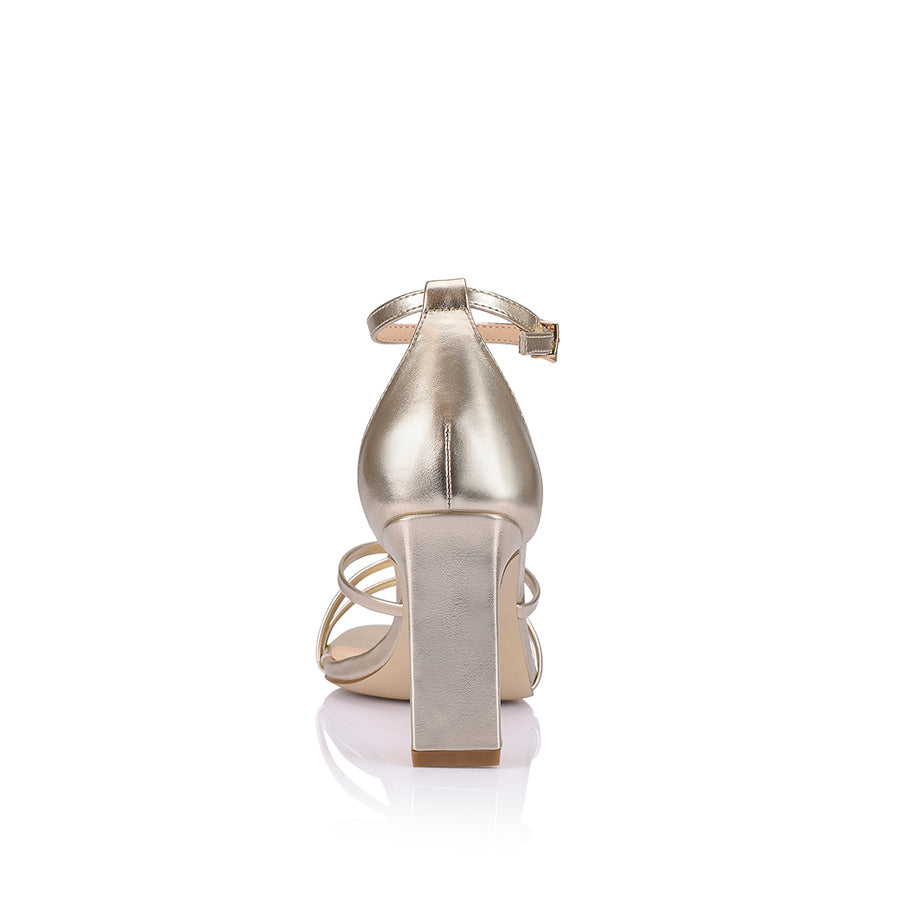 Kingdom II Block Heel Sandals for Women - Comfortable Champagne Color Summer Dressy Wedges | Perfect for Weddings, Parties & Office Wear