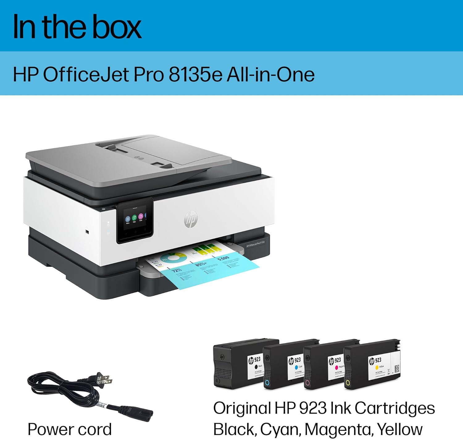 HP OfficeJet Pro 8135e All-in-One Wireless Printer with Scanner, Copier & Fax | Fast Printing for Home & Office | Ideal for Documents, Photos & Business Use