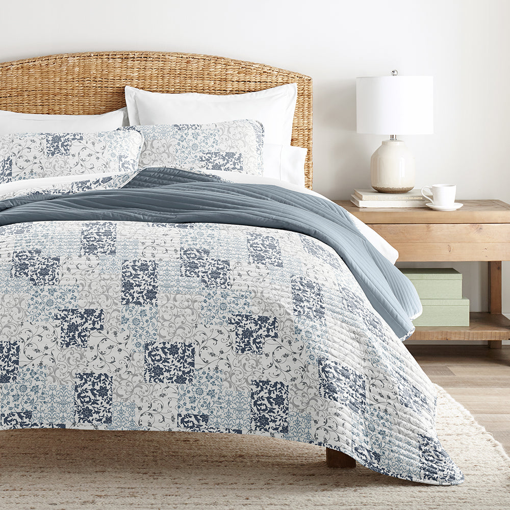 Reversible Quilted Patchwork Coverlet Set - Soft & Stylish Bedding for Cozy Home Decor | Perfect for Guest Rooms, Master Bedrooms & Seasonal Updates