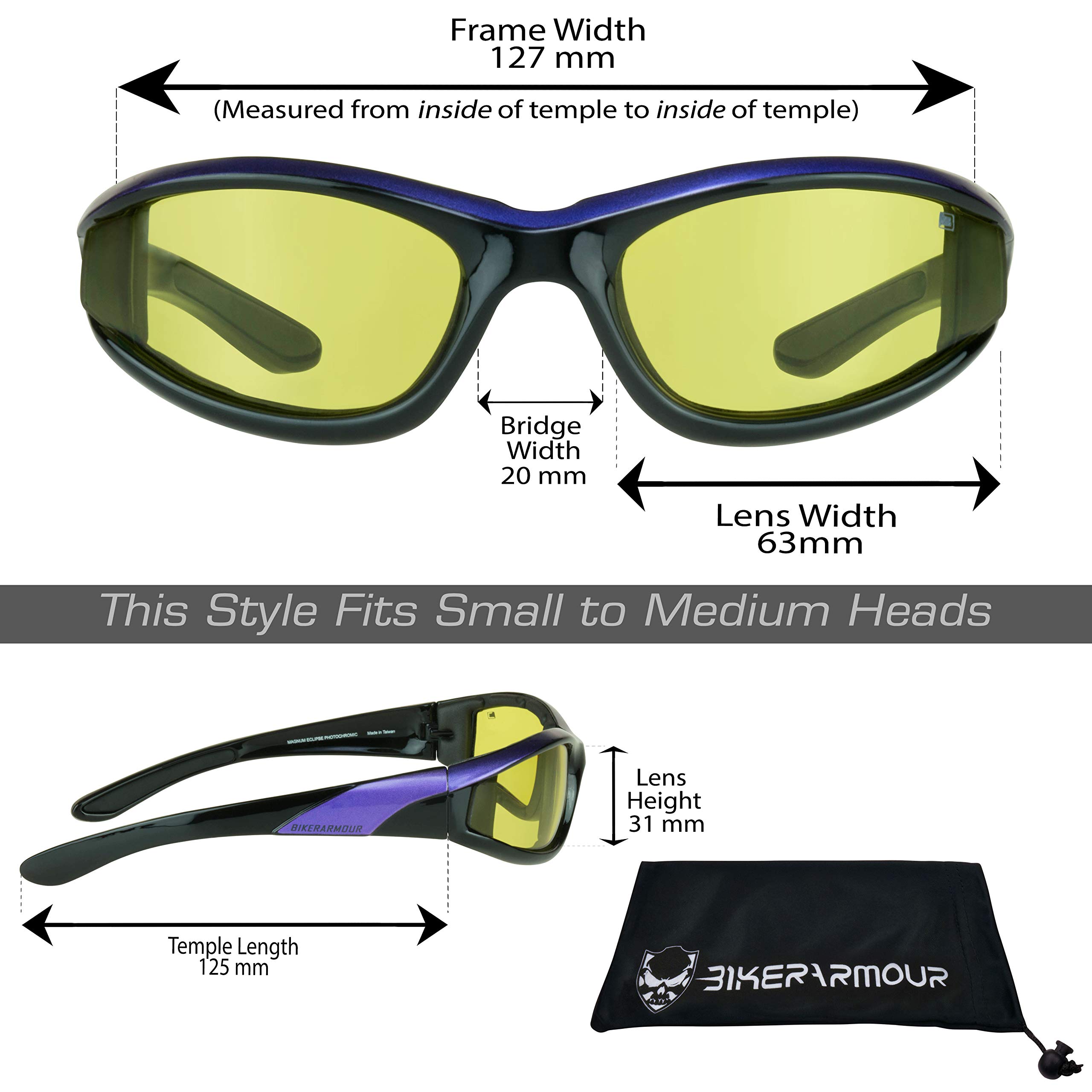 BikerShades Photochromic Motorcycle Glasses for Men & Women – Transition Lens Safety Eyewear for Day & Night Riding | UV Protection, Anti-Glare, Comfort Fit