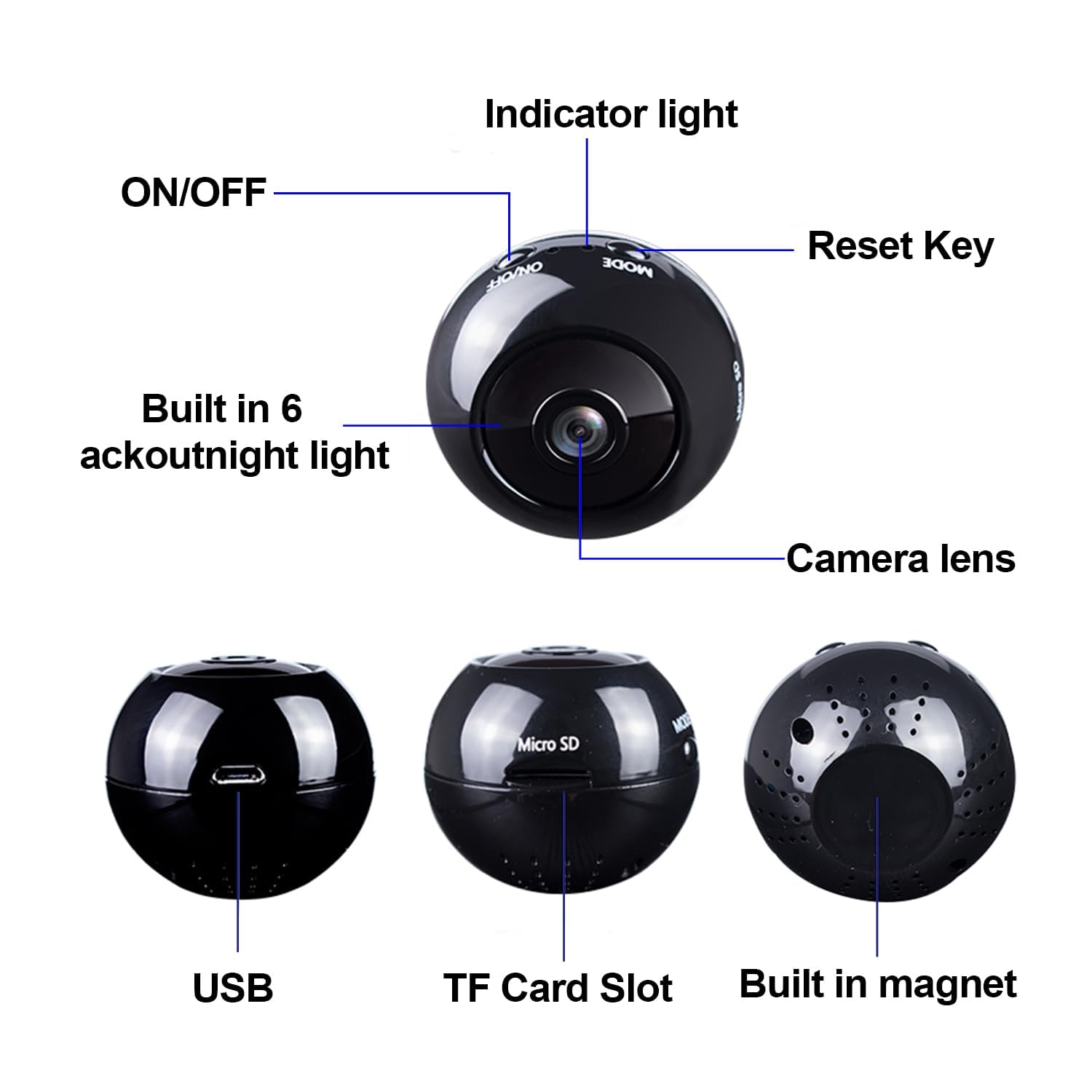 Wireless Indoor Home Security Camera 1080P HD WiFi Baby Monitor with Night Vision, Motion Detection, Cloud & SD Storage - Ideal for Pet Monitoring, Baby Care, and Outdoor Surveillance