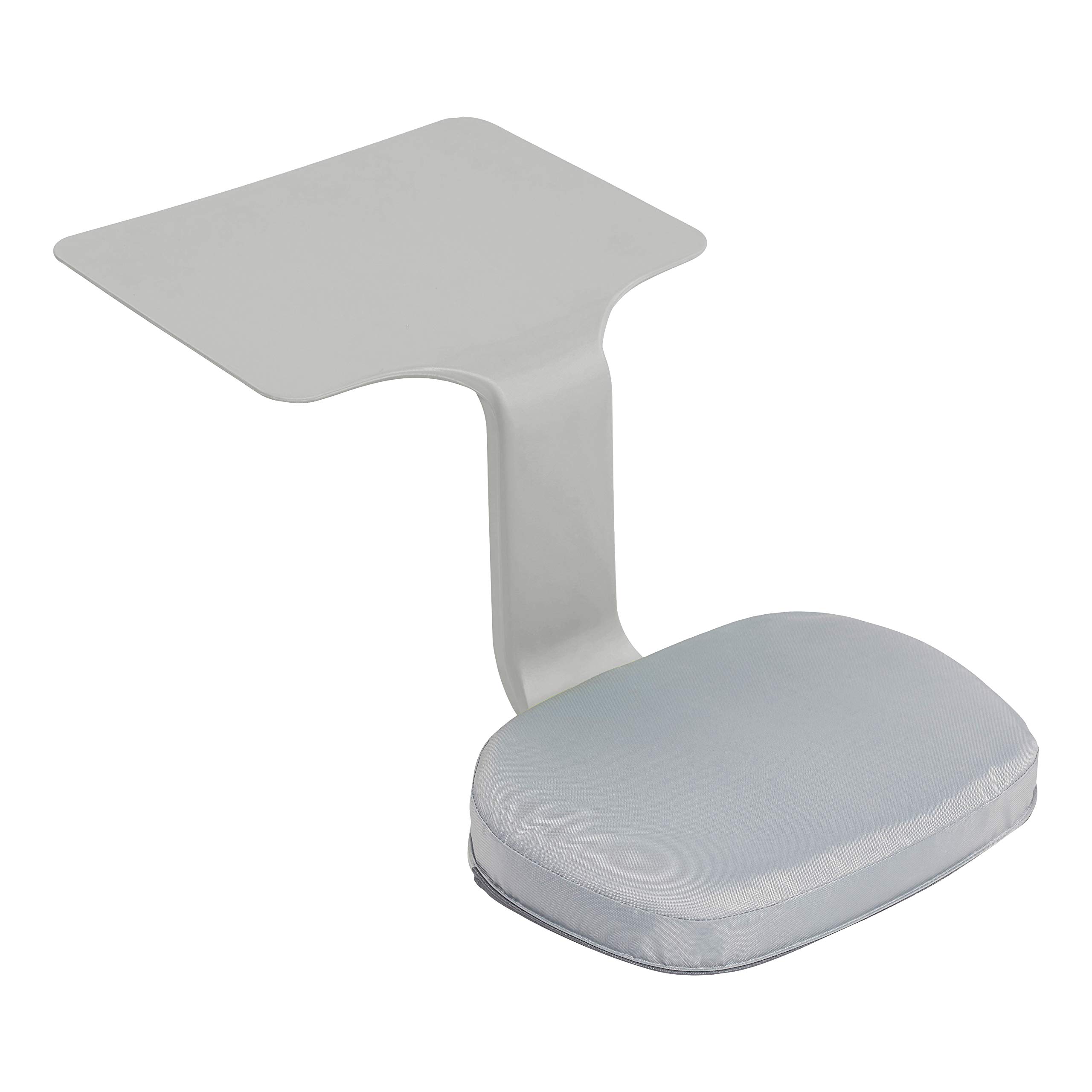 ECR4Kids The Surf Portable Lap Desk with Cushion - Light Grey Flexible Seating for Kids & Teens - Perfect for Homework, Reading, and Bedroom Use