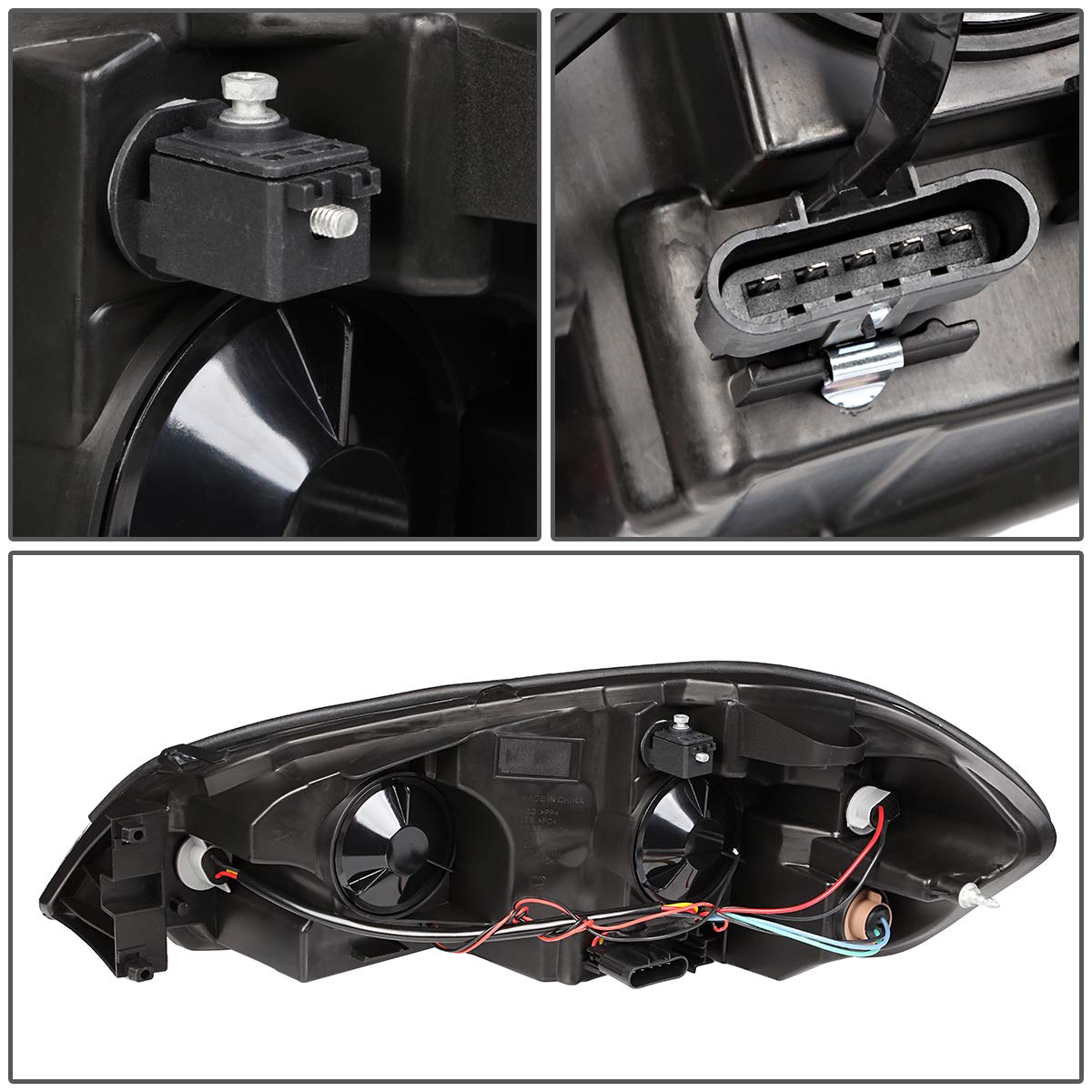 DNA MOTORING HL-LB-CI06-BK-AM Black Amber LED Headlights with Daytime Running Lights - Compatible with 2006-2013 Chevrolet Impala - Upgrade for Better Visibility & Style (Perfect for Night Driving & Car Customization)