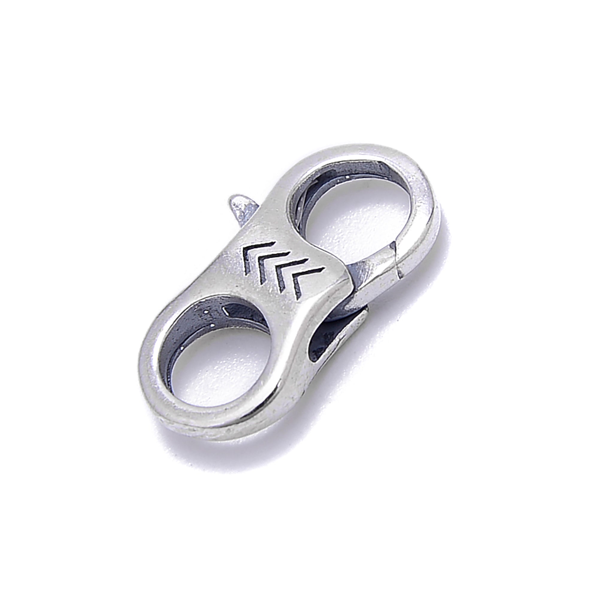 925 Sterling Silver Anti-Tarnish Double Circle Clasp - 9x16mm (2 Pcs/Bag) - Perfect for Jewelry Making, Bracelets & Necklace Repair
