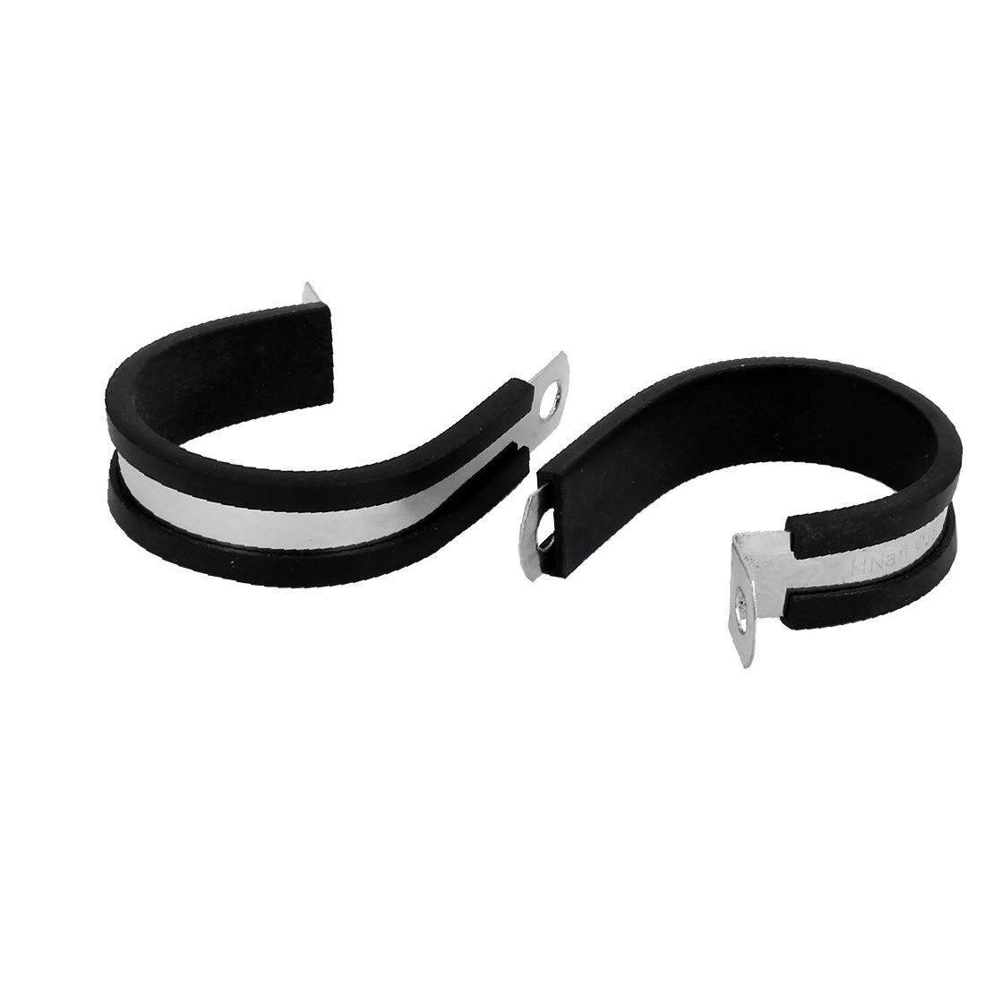 X-DREE 38mm EPDM Rubber Lined P Clips - Heavy Duty Cable Hose Pipe Clamps Holder (2 Pack) - Perfect for Automotive Wiring, Marine Applications & Industrial Pipe Management