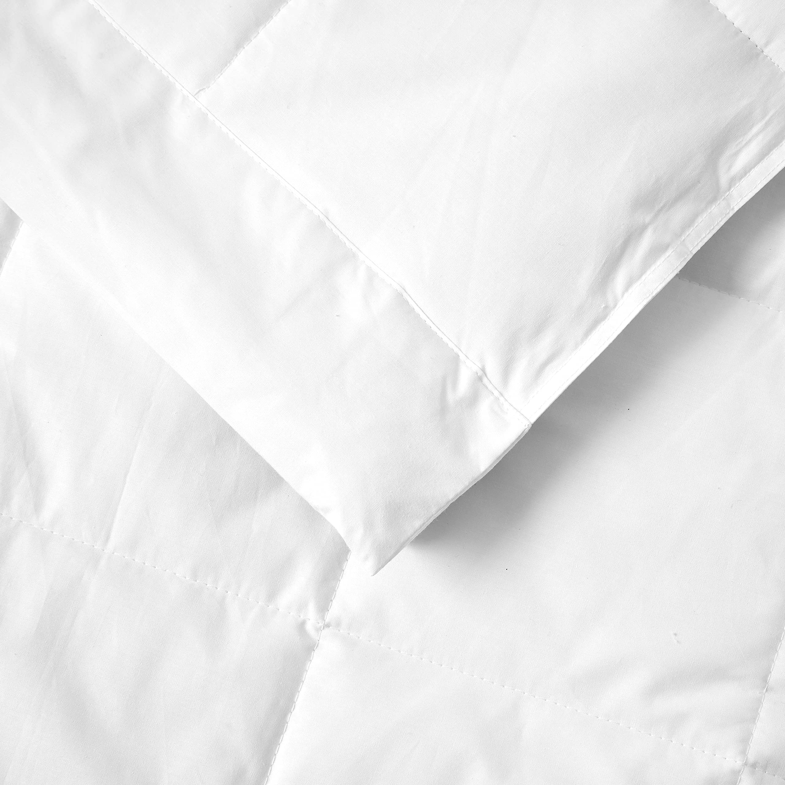 Martex EcoPure 100% Organic Cotton Queen Size Blanket - Lightweight All-Season Comforter Alternative - Box Stitched Design (90x90 Inches, White) - Perfect for Bedroom, Guest Room & Cozy Home Decor