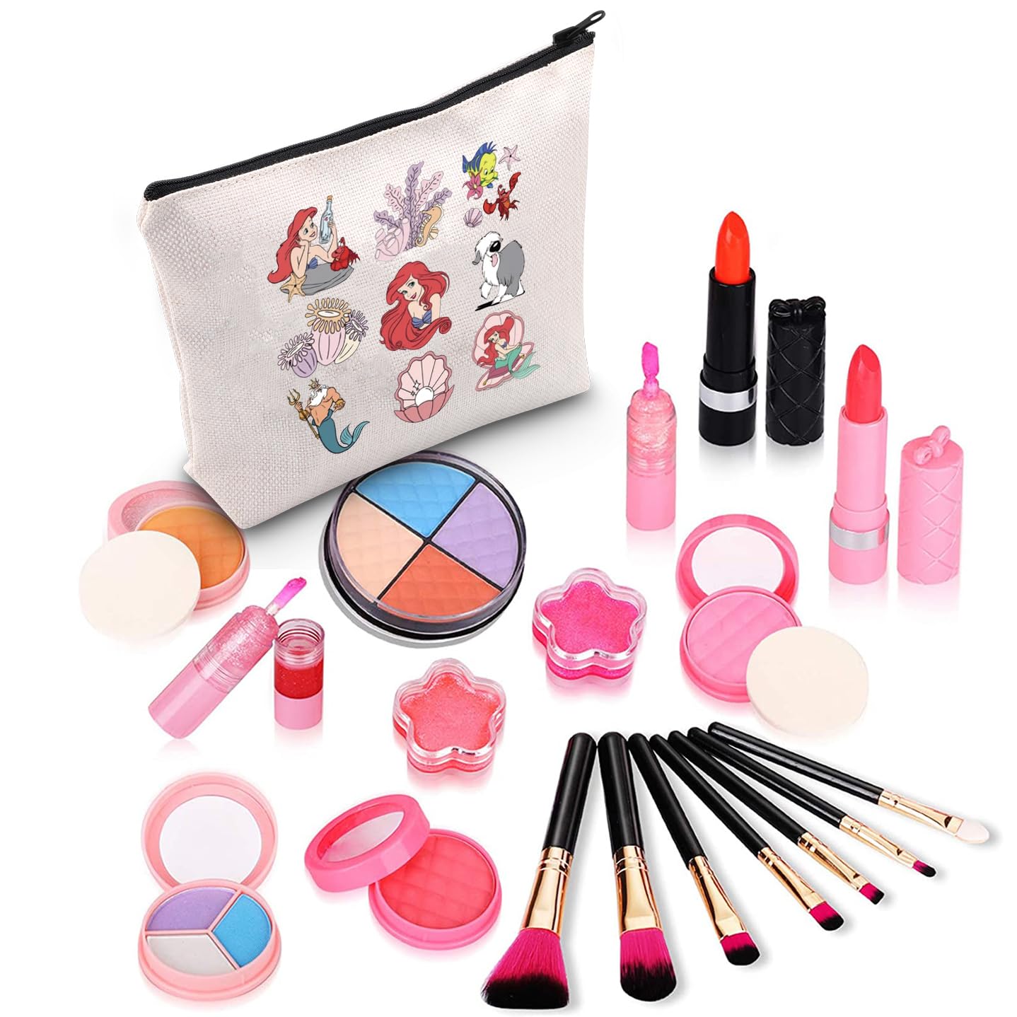 Mermaid Makeup Bag with Zipper - Ariel Inspired Cosmetic Pouch for Travel & Gifts