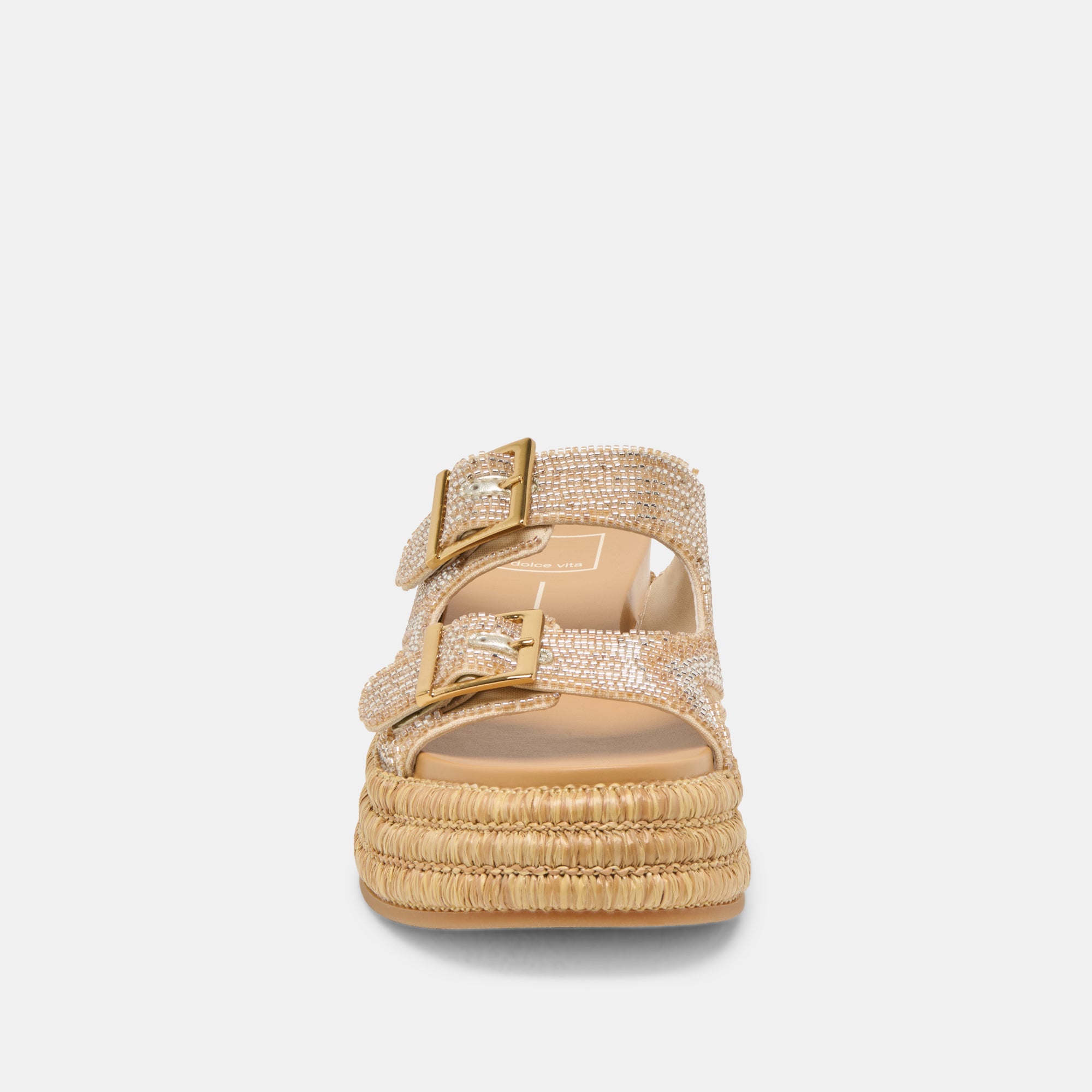 WIXIE Women's Gold Beaded Sandals - Stylish Multi Bead Design for Summer, Beach, and Casual Outings