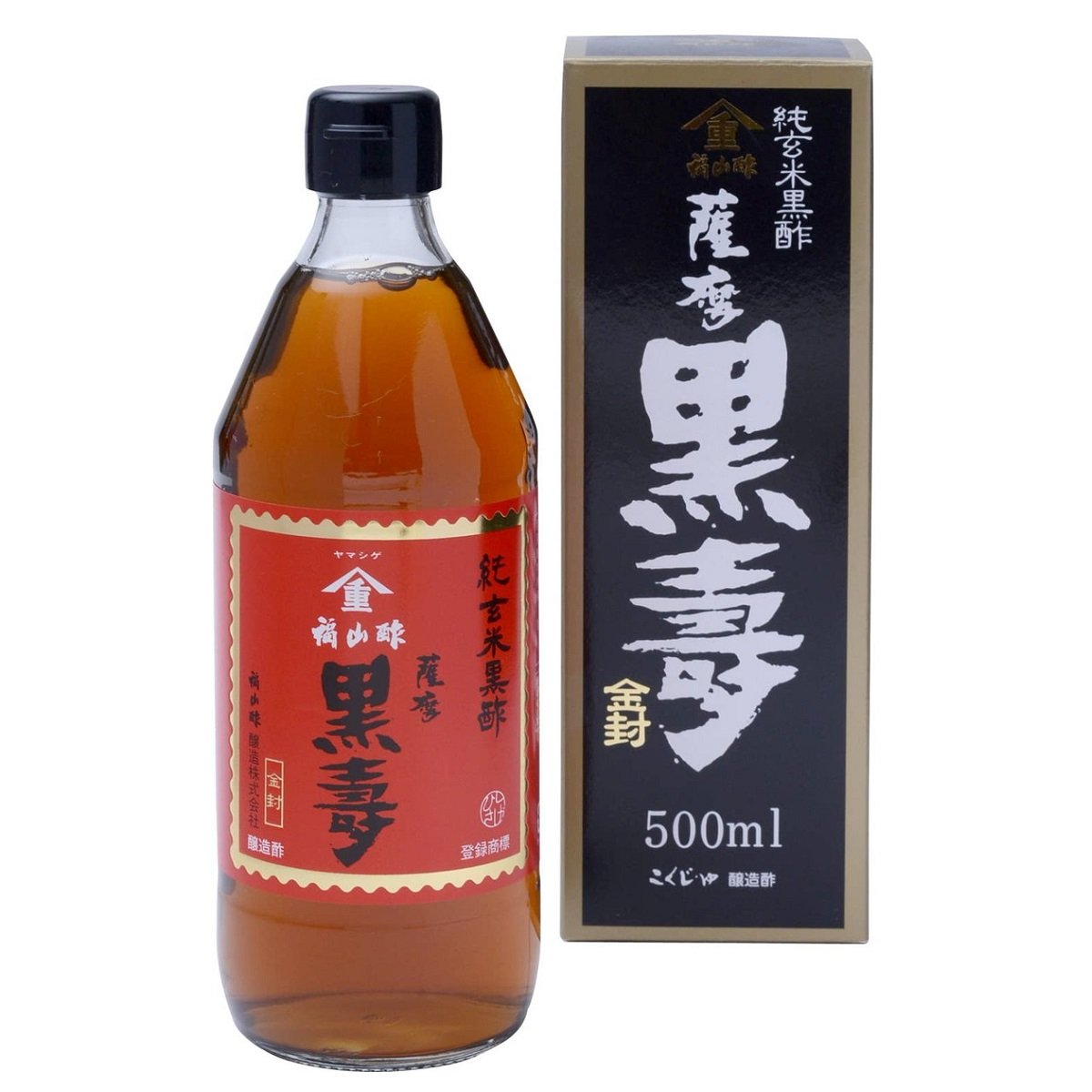 Premium Fukuyamasu Kurozu Artisan 2-Year Aged Japanese Black Rice Vinegar 500ml - Authentic Traditional Flavor for Sushi, Salad Dressing & Health Drinks