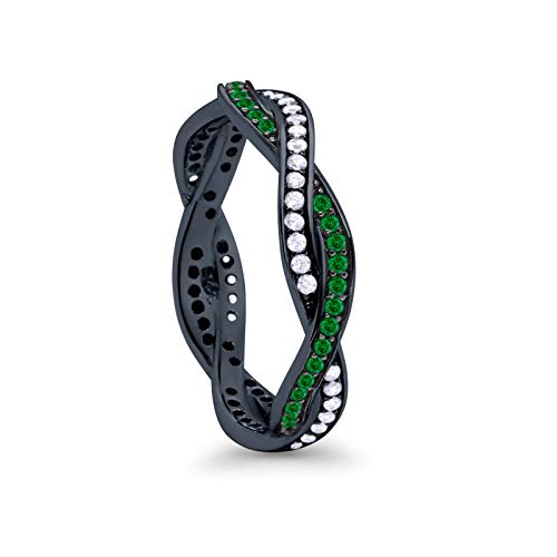 Black Tone, Simulated Green Emerald CZ