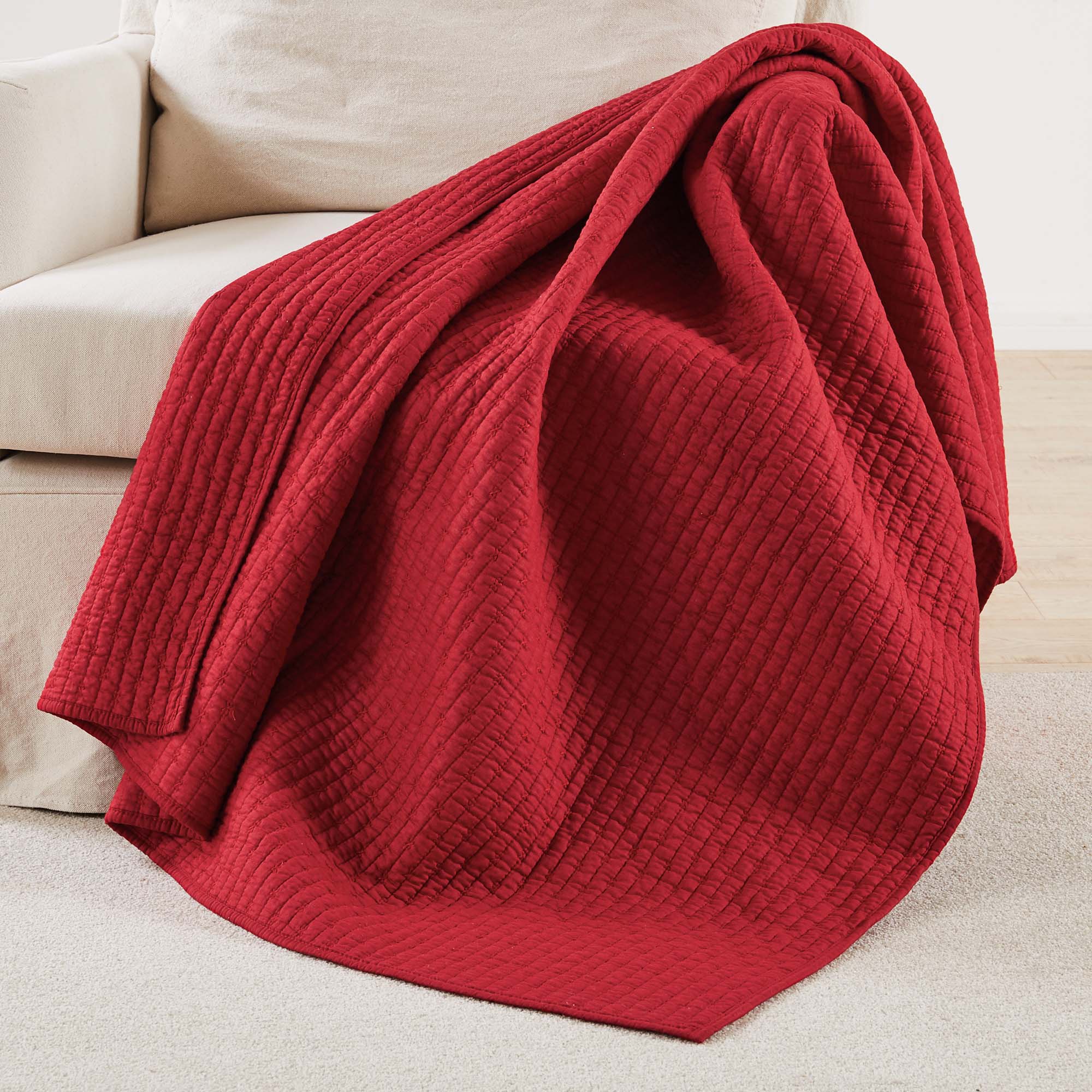 Handmade Cross Stitch Quilted Throw Blanket - Cozy Soft Bedspread for Sofa, Bed & Couch - Perfect for Winter Warmth, Home Decor & Gift Giving