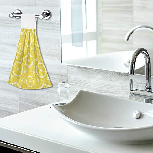 Bright Yellow Lemon Print Kitchen Hanging Towels - 12