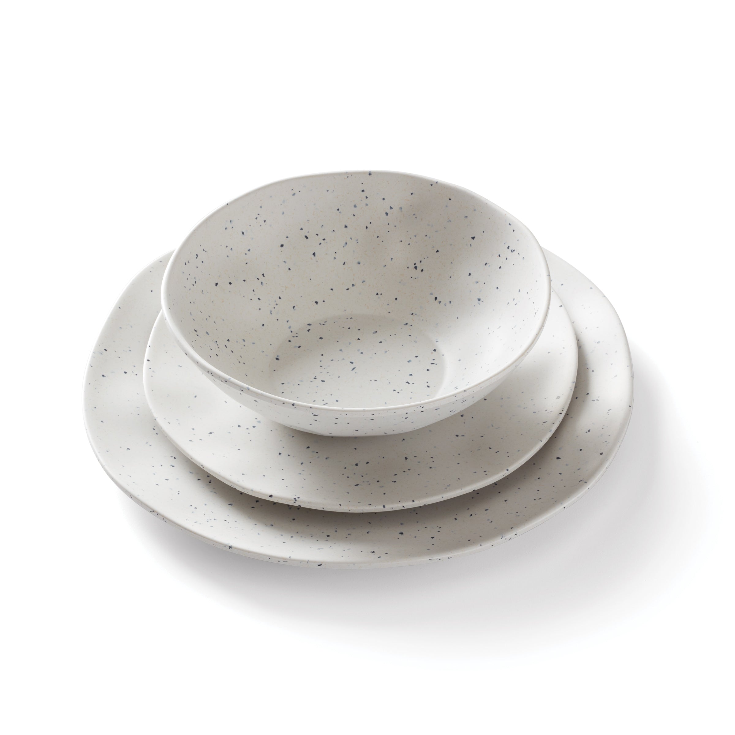 Stylish Terrazzo Melamine 12-Piece Dinnerware Set - Durable & Lightweight for Outdoor Dining, Picnics, and Everyday Use