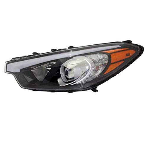 CAPA 14-16 Forte LX Halogen Headlight Assembly - Left Driver Side with Bulb (No LED Position Light) | Replacement Headlamp for Kia Forte | Perfect for Night Driving & Vehicle Safety Upgrades
