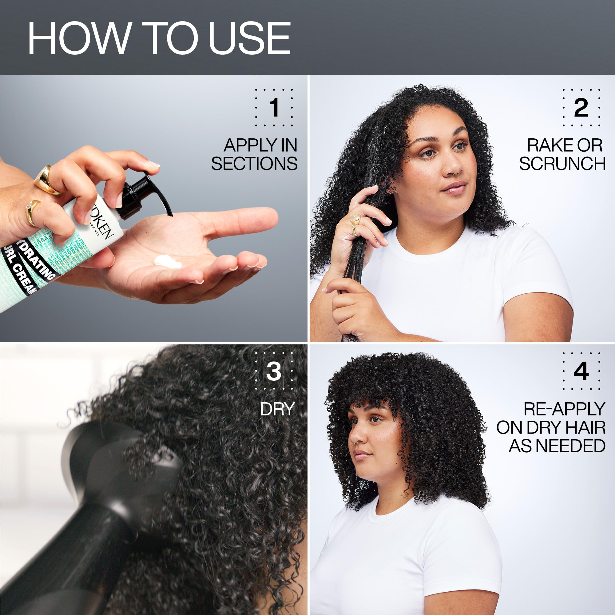 REDKEN Acidic Bonding Curls Shampoo, Conditioner & Hydrating Curl Cream Set for Coily & Curly Hair | Sulfate-Free, Silicone-Free with Citric Acid, Avocado Oil & Shea Butter | Defines Curls, Reduces Frizz & Boosts Shine | Perfect for Daily Hair Care & Salon-Quality Results at Home