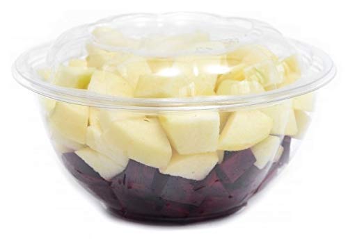 EcoQuality Disposable Salad Bowls 48oz (10 Pack) - BPA Free Rose Shaped Food Storage Containers with Airtight Lids | Microwave, Freezer & Dishwasher Safe | Perfect for Meal Prep, Picnics, Parties & Leftovers Storage