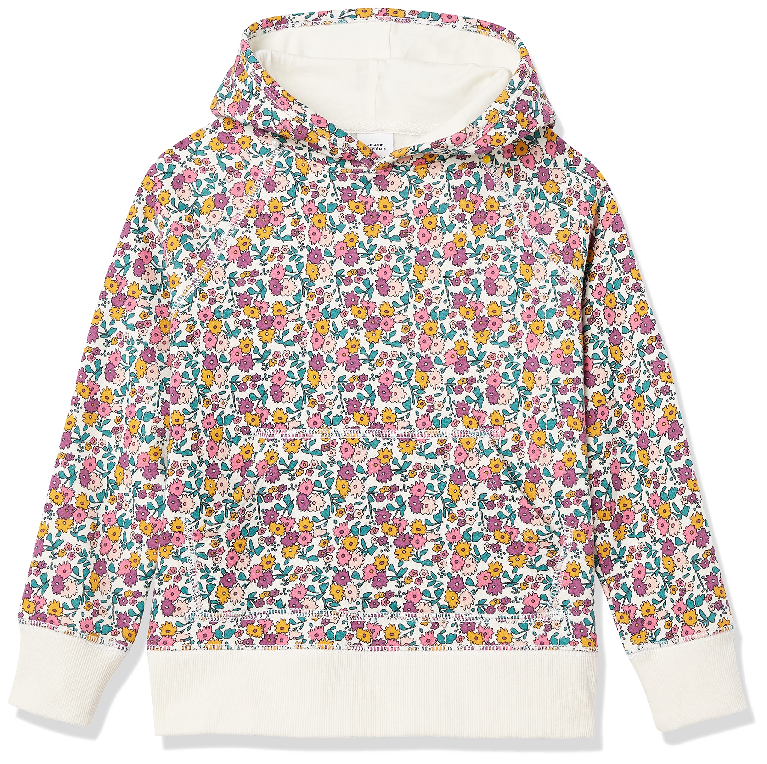 Amazon Essentials Girls & Toddlers' Pullover Hoodie Sweatshirt - Soft Fleece, Comfortable Kids' Outerwear for Playdates, School & Outdoor Activities
