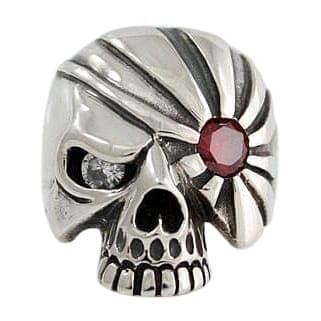 Pirate Sterling Silver Skull Ring for Men - Gothic Punk Jewelry - Perfect for Halloween, Cosplay & Biker Fashion Accessories