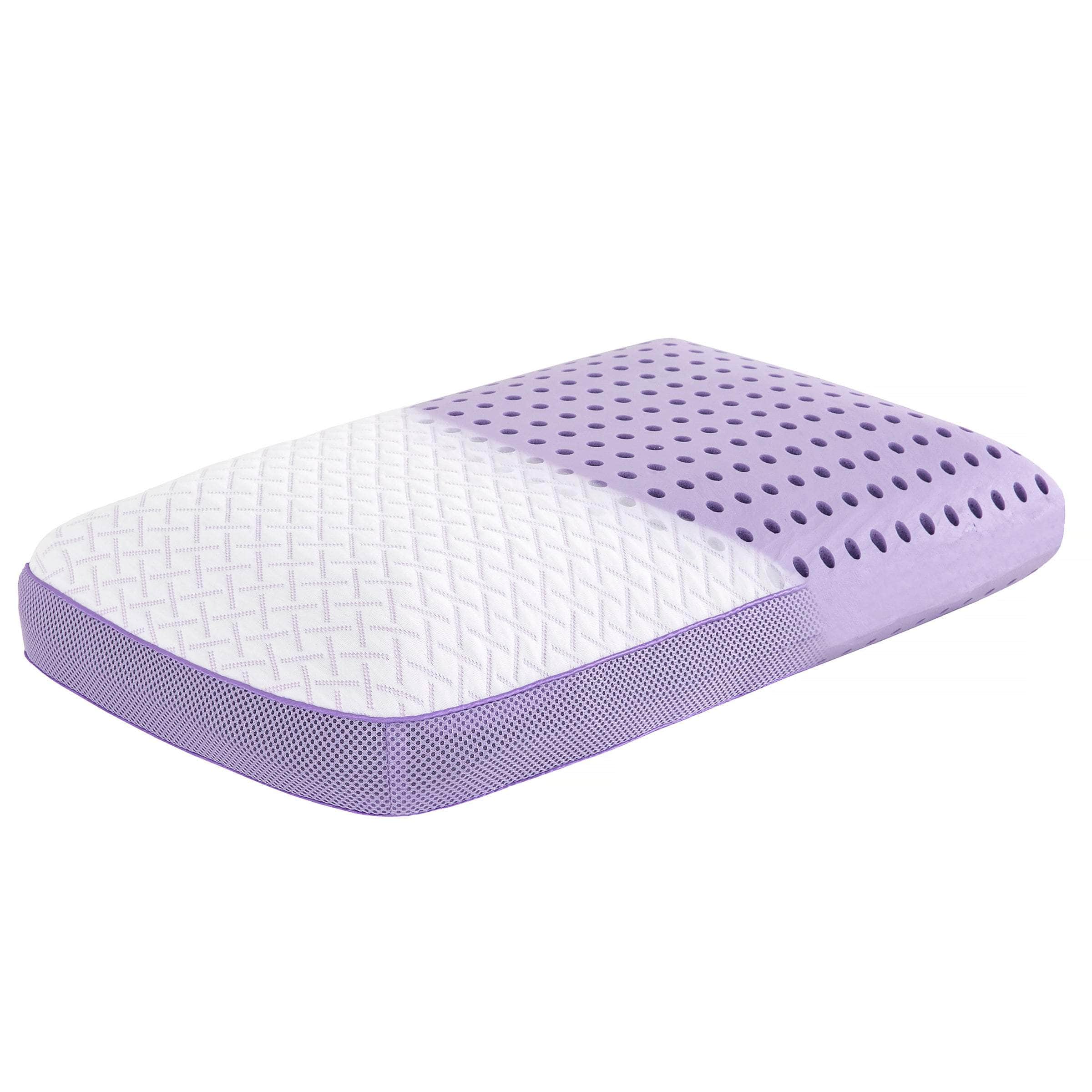 Serenity Lavender Infused Memory Foam Pillow - Orthopedic Neck Support for Side, Back & Stomach Sleepers - White & Purple Soothing Aromatherapy Pillow for Better Sleep & Stress Relief