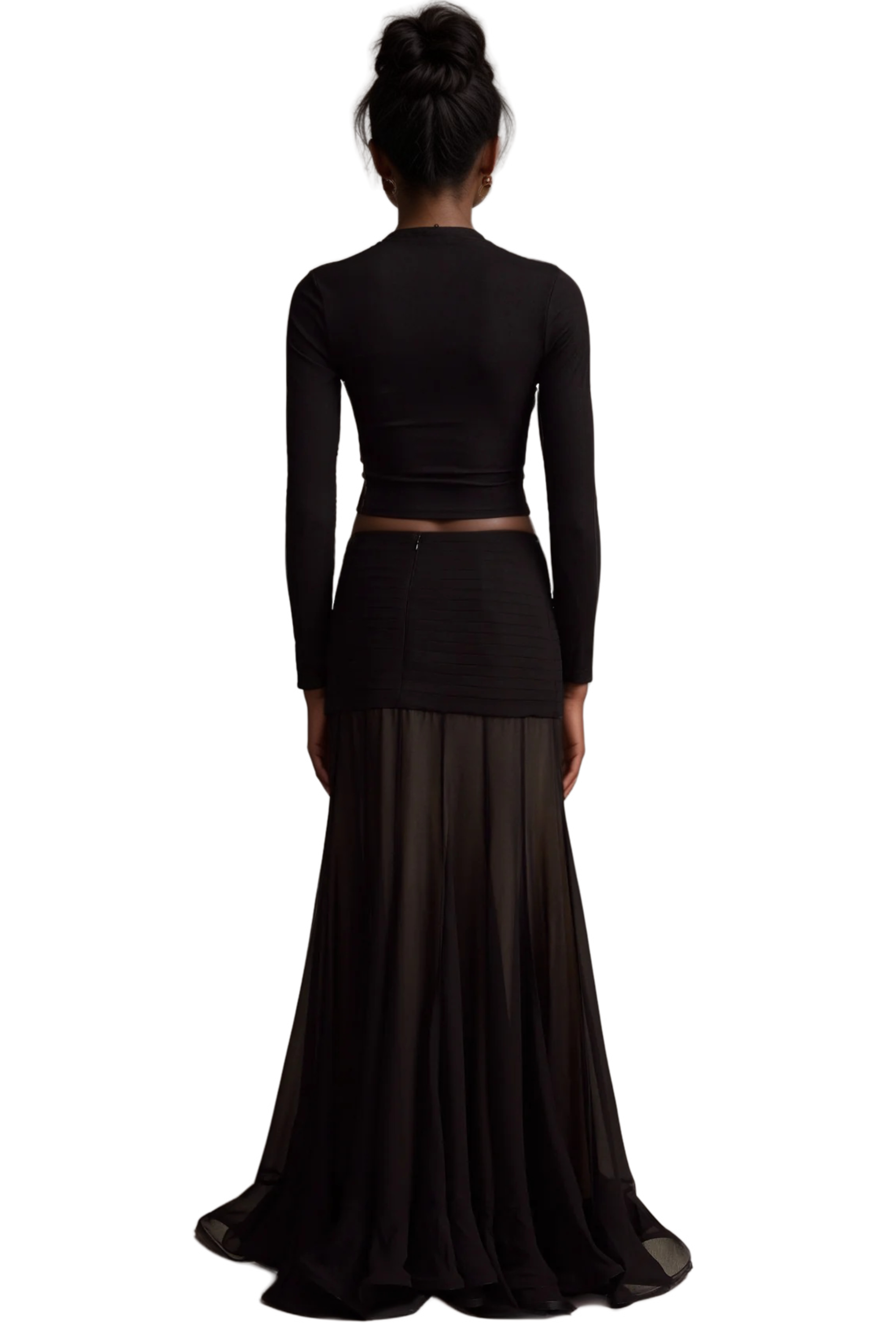 Anais Black Open Front Gathered Top - Stylish & Comfortable Women's Blouse for Casual Wear, Office & Date Night
