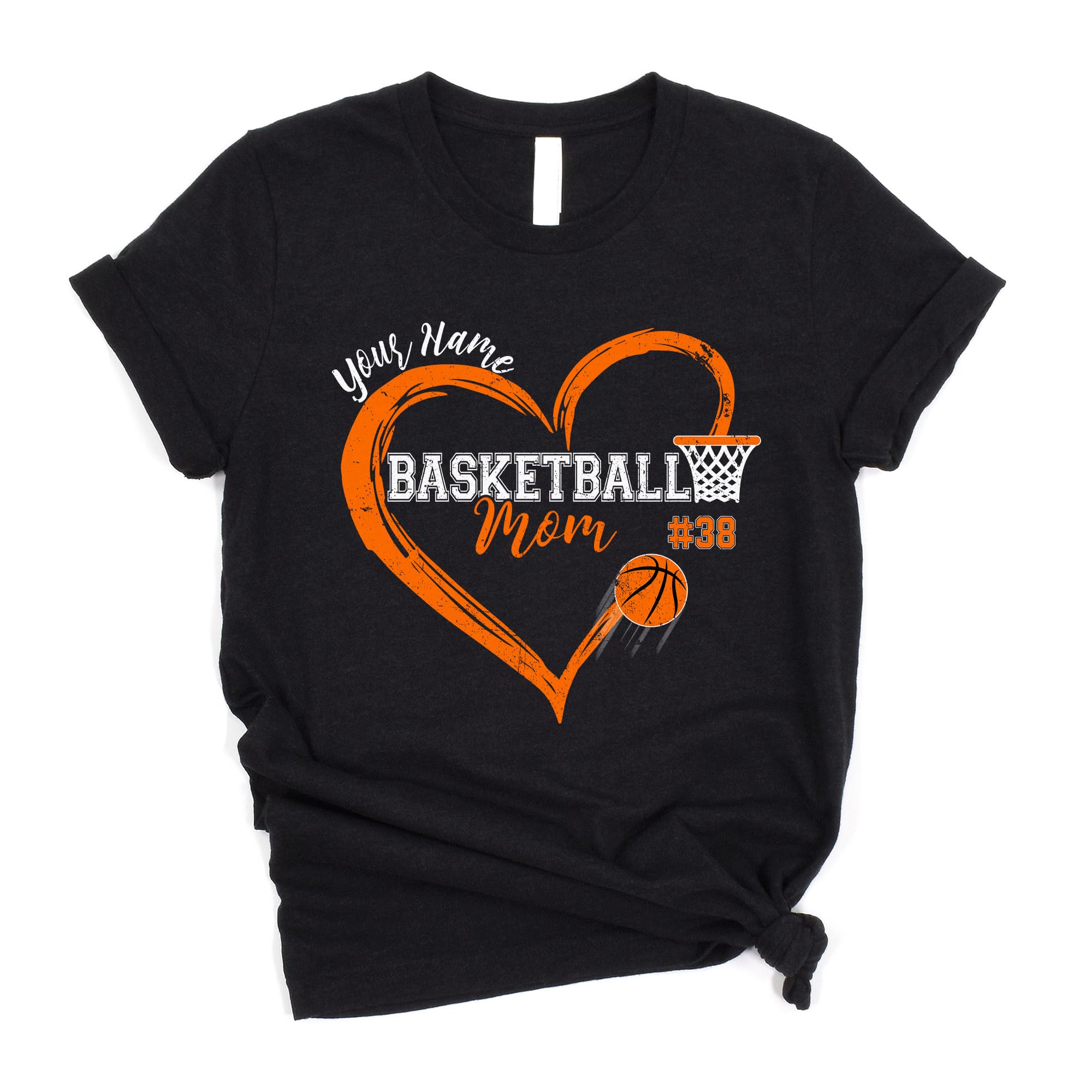 Custom Basketball Mom Shirts for Women - Personalized Team Name & Number T-Shirt - Perfect for Games, Practices & Supporting Your Player