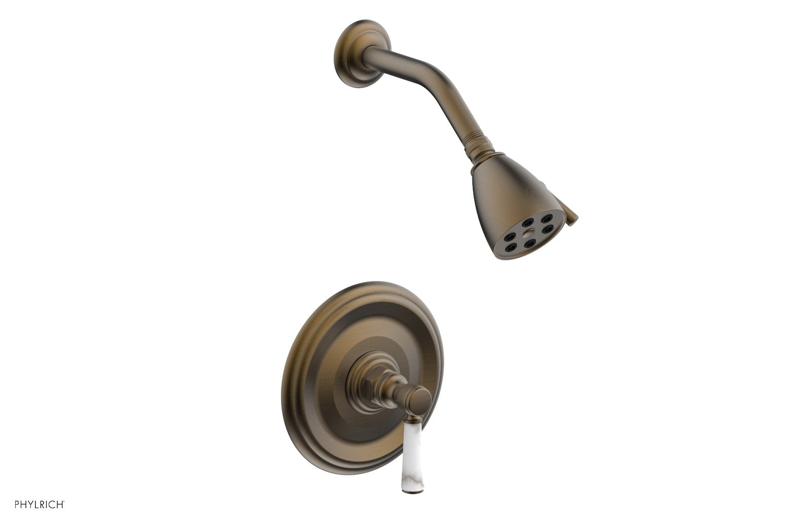 HEX TRADITIONAL Pressure Balance Shower Set - White Marble Finish, 500 GPM Flow Rate, 23-Spray Pattern for Luxurious Bathroom Upgrade | Perfect for Modern Homes & Spa-Like Shower Experience