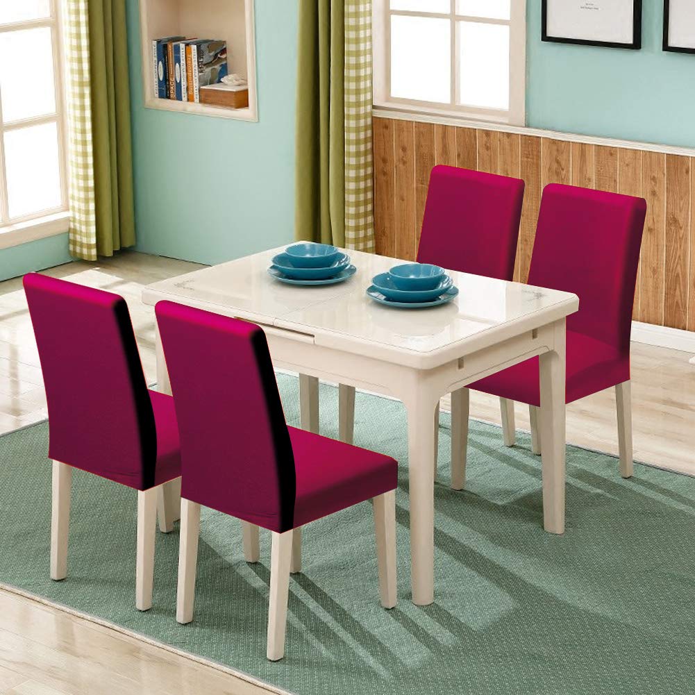6 Pack Stretchable Washable Dining Chair Covers - Super Fit Removable Slipcovers for Chairs, Banquet, Wedding, Hotel & Home Use | Perfect for Dining Room, Ceremony, Party & Everyday Protection