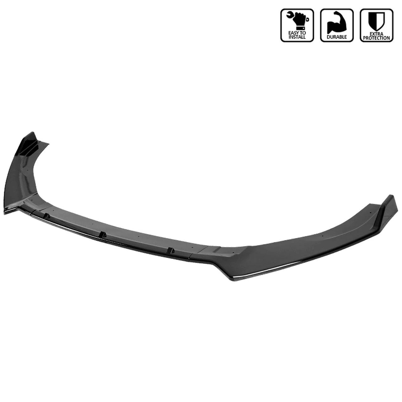 Volkswagen MK7 MK7.5 Golf GTI R Front Bumper Lip Set (2014-2021) - 3PC Black Polyurethane Splitter for Enhanced Aerodynamics & Sporty Look - Perfect for Street Racing & Car Shows